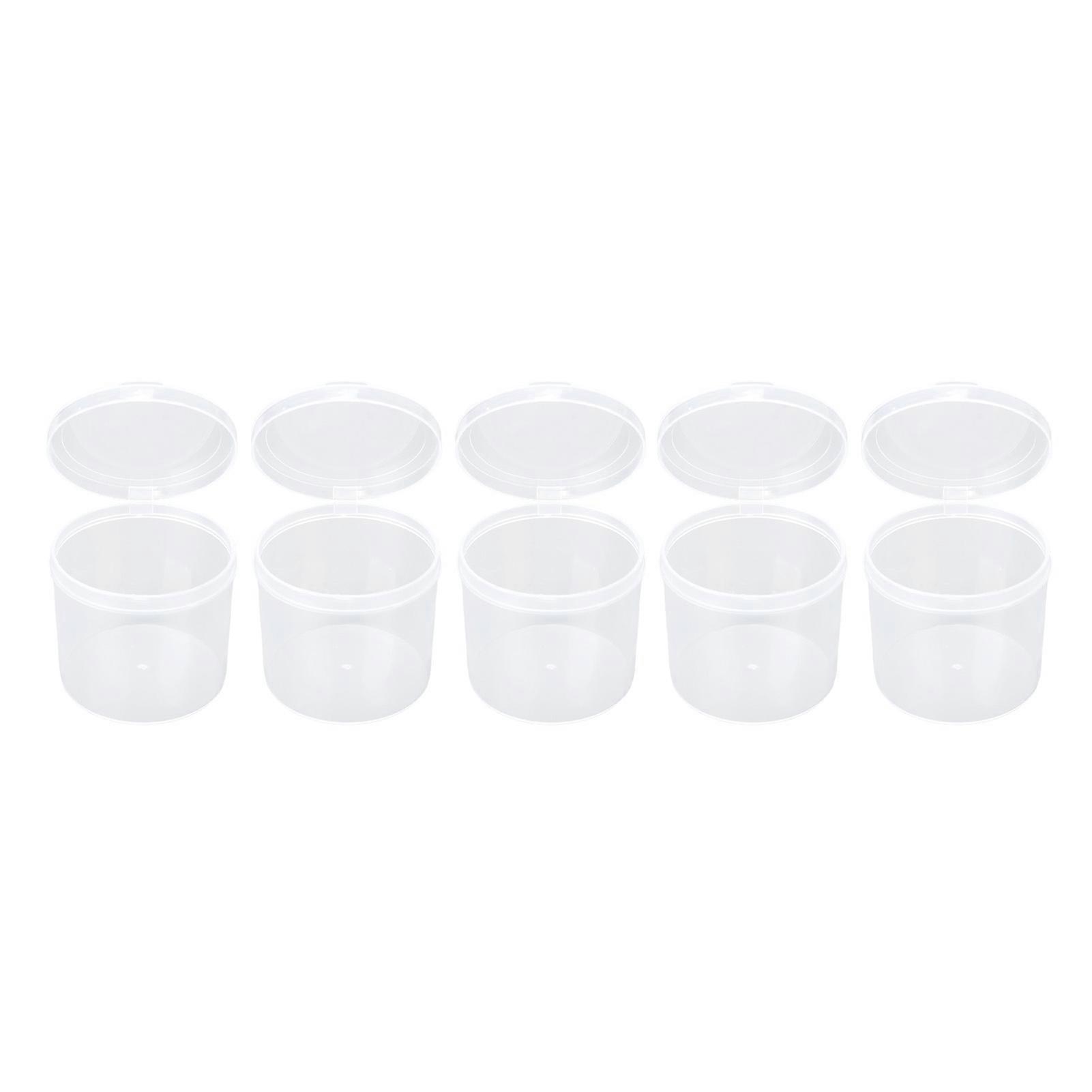 5pcs Transparent Portable Powder Puff Storage Box 6.5x5.8cm