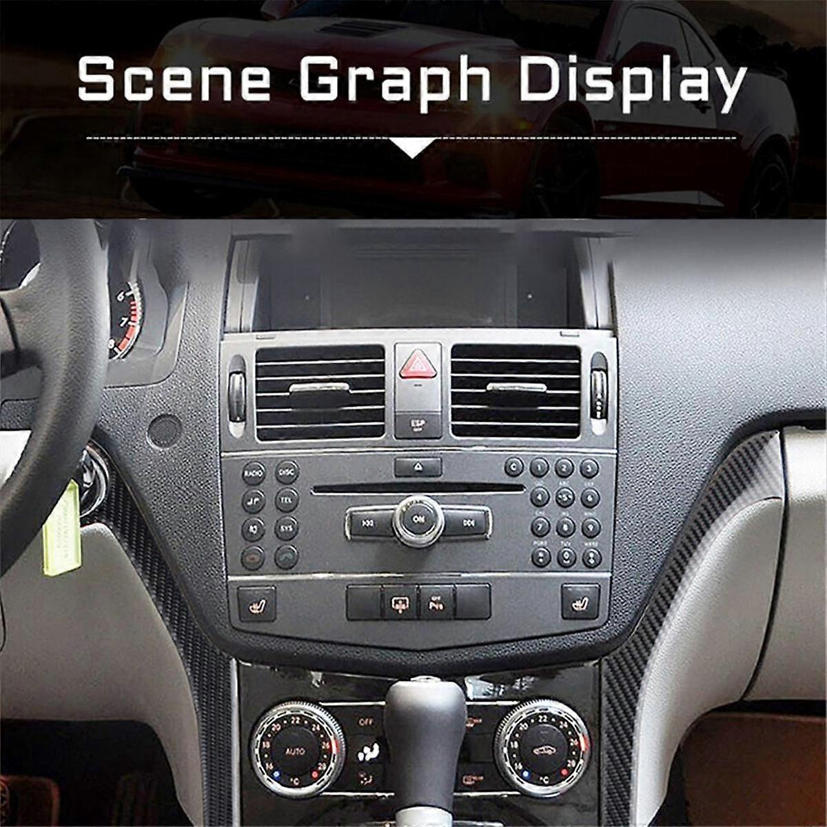 3X Carbon Fiber Center Console Trim Strip for C Class W204 2007-2010