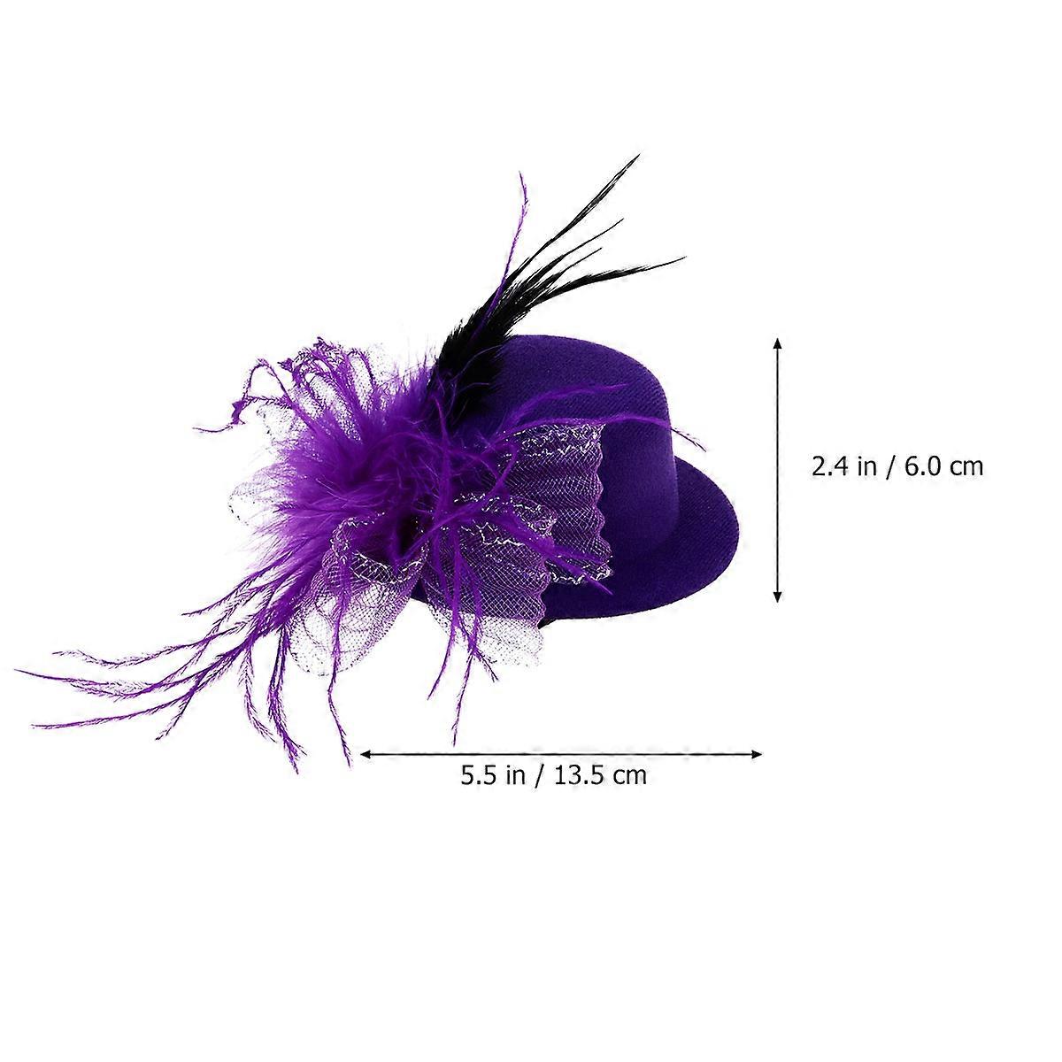 デリケートヘアバレットパープルを特徴とする宴会用帽子ヘアクリップ