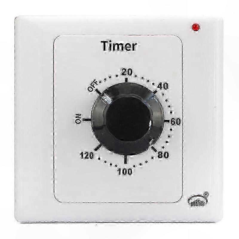 Mechanical Countdown Timer Switch, 120 Min AC 220V 15A Time Socket with 86 Panel Control Button for Home Appliances Scheduling
