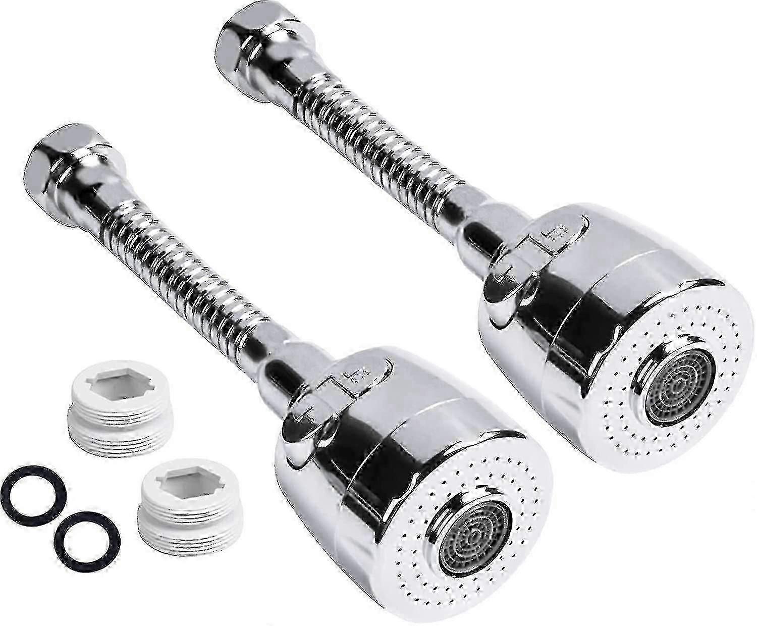 Twin Pack of Adjustable Swivel Faucet Sprayers with Water-Saving and Splash-Proof Features
