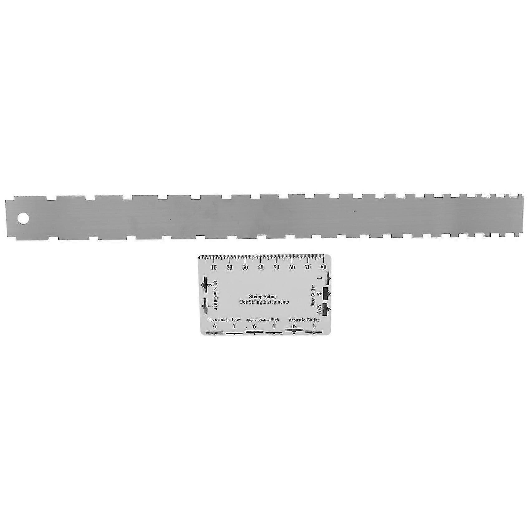 Guitar Neck Notched Straight Edge Luthiers Tool com String Action Ruler Gauge para 24,75 polegadas e 25,5 polegadas guitarras elétricas