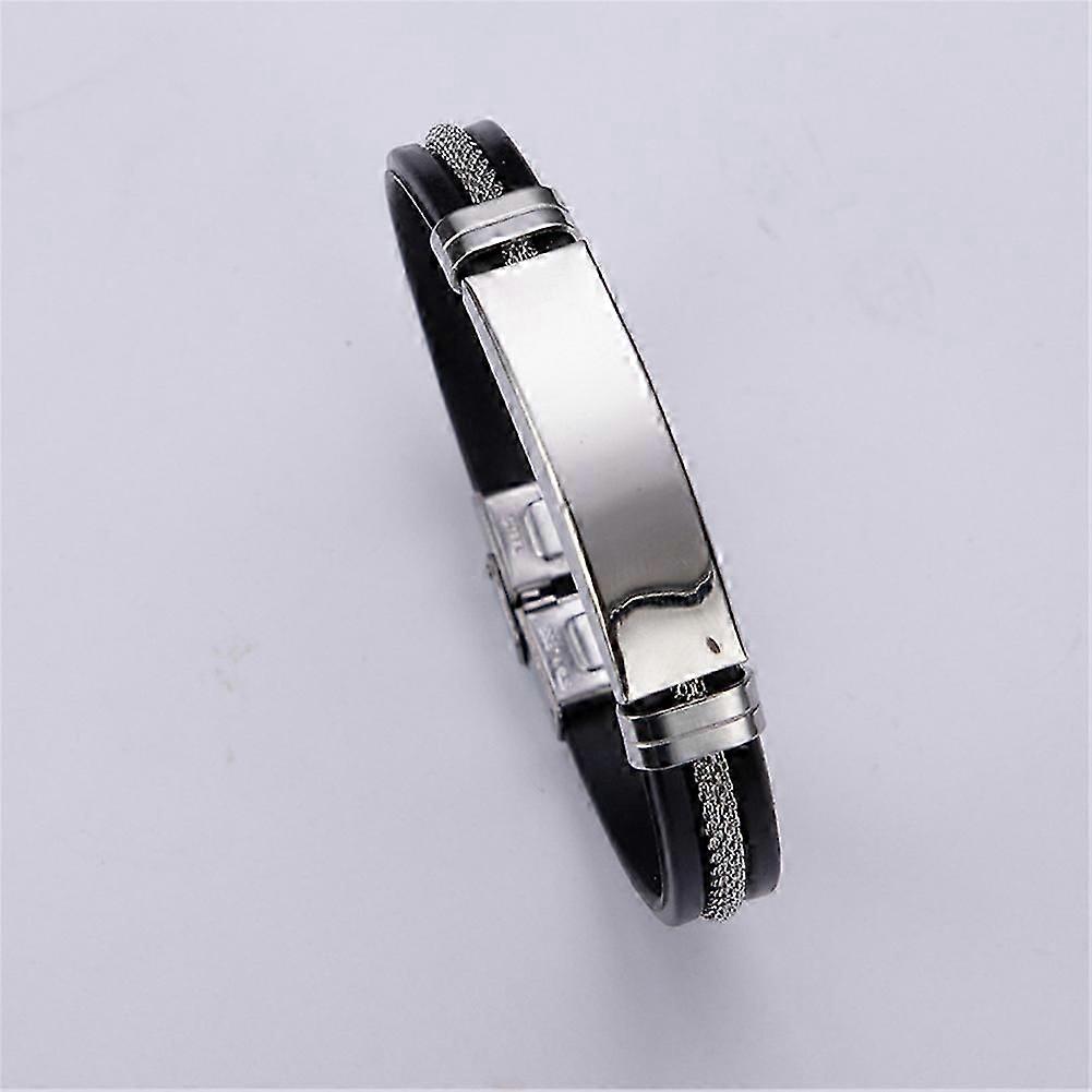 Electroplated titanium wristband for men with secure clasp