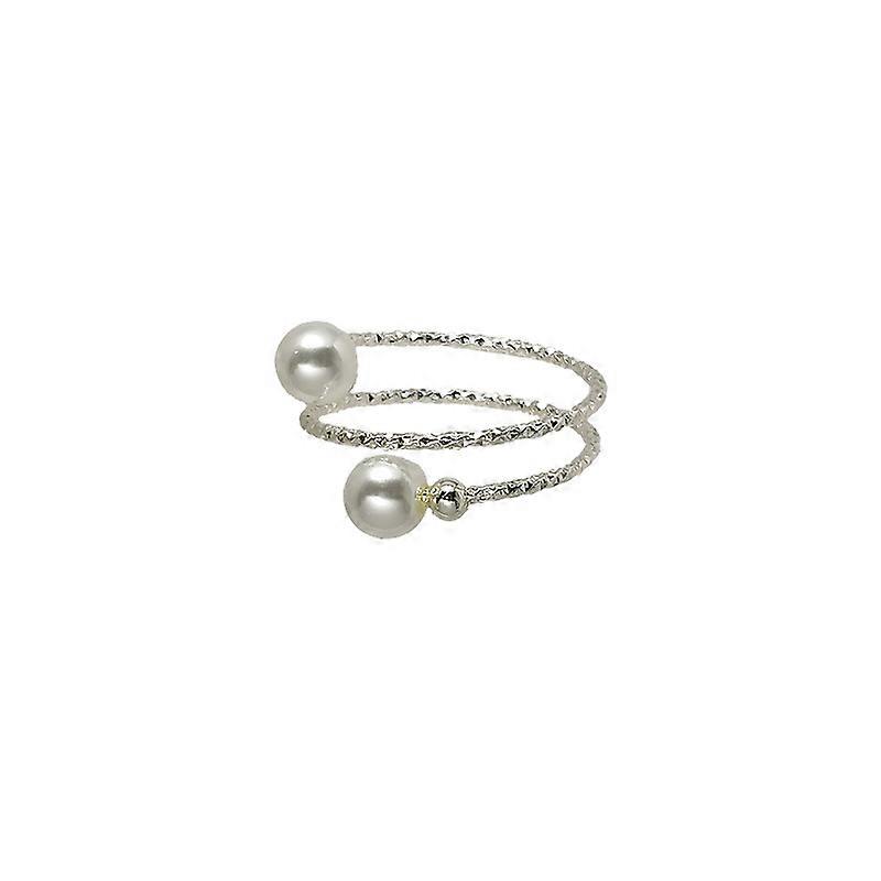 Pearl Plain Open Multi-layer Ring, Minimalist Elegant Personality Versatile Index Finger Ring Jewelry