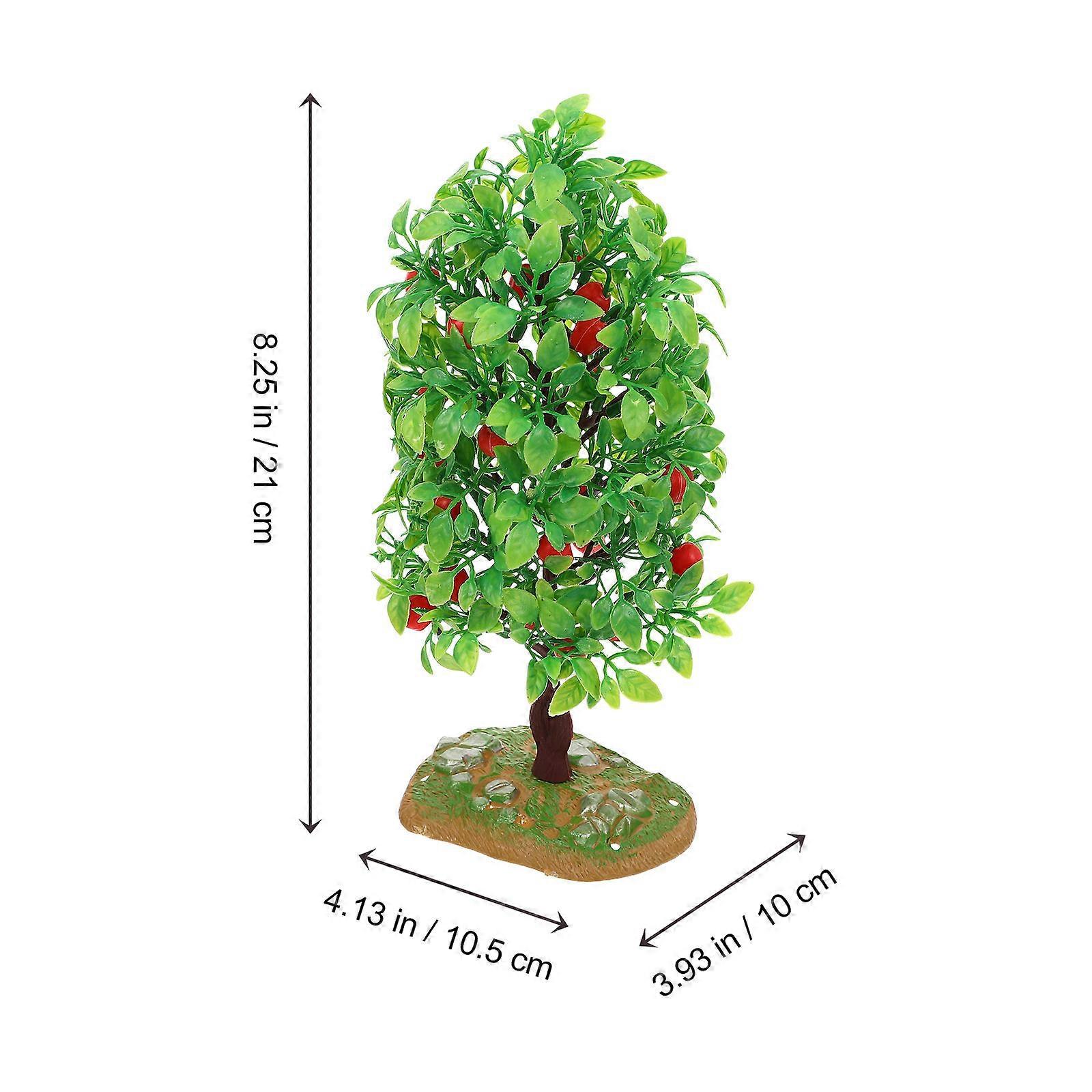 Garden Ornament Plastic Simulation Fruit Tree Model for Decoration 4Pcs