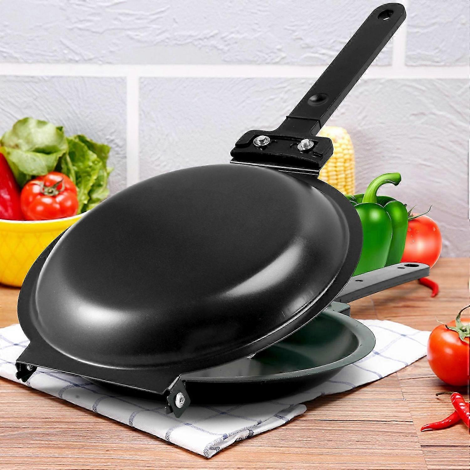 Frying Pan,Double Side Frying Pan Non-Stick Flip Folding Frying Pan