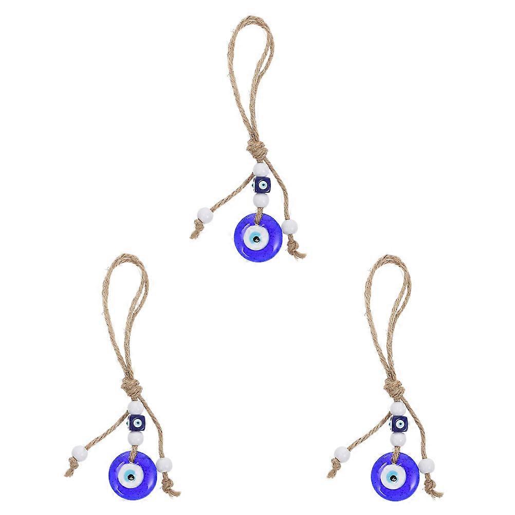 Chic Blue Evil Eye Hanging Decor for Wall 6Pcs Glass Pendants