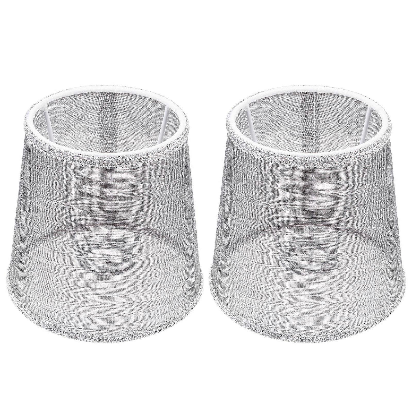 Transparent Grey Cloth Lamp Shade for Lamp Use 4Pcs Light Cover