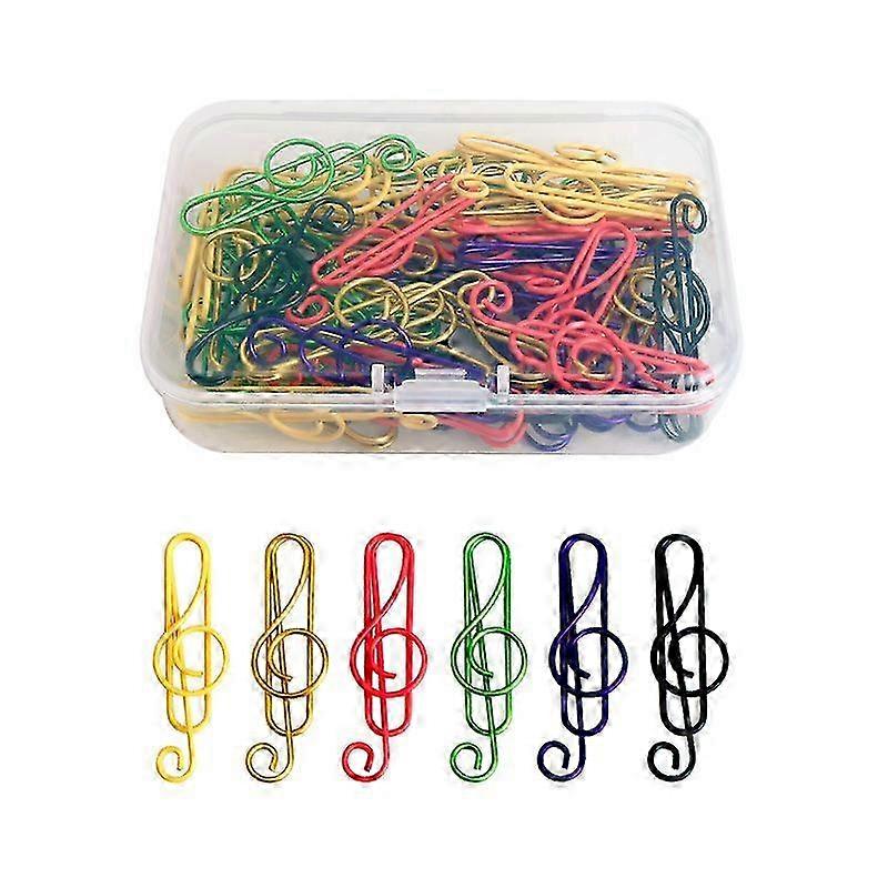 50/100 Pack Music Paper Clips Metal Paper Clips For Music Notes Colorful Metal Paper