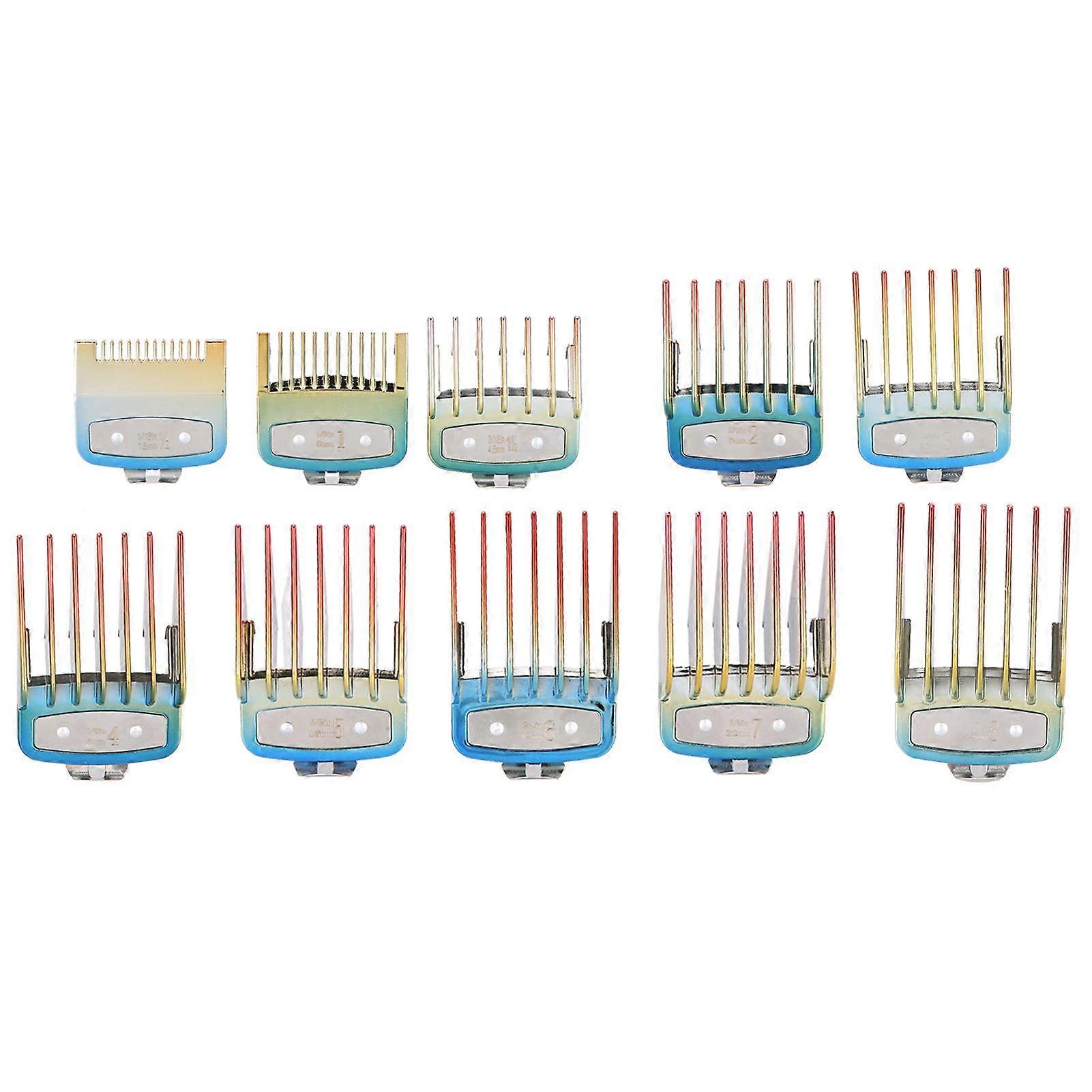 10pcs Haircut Positioning Comb Limit Comb Replacement Guide Comb Set for Hair ClipperColorful