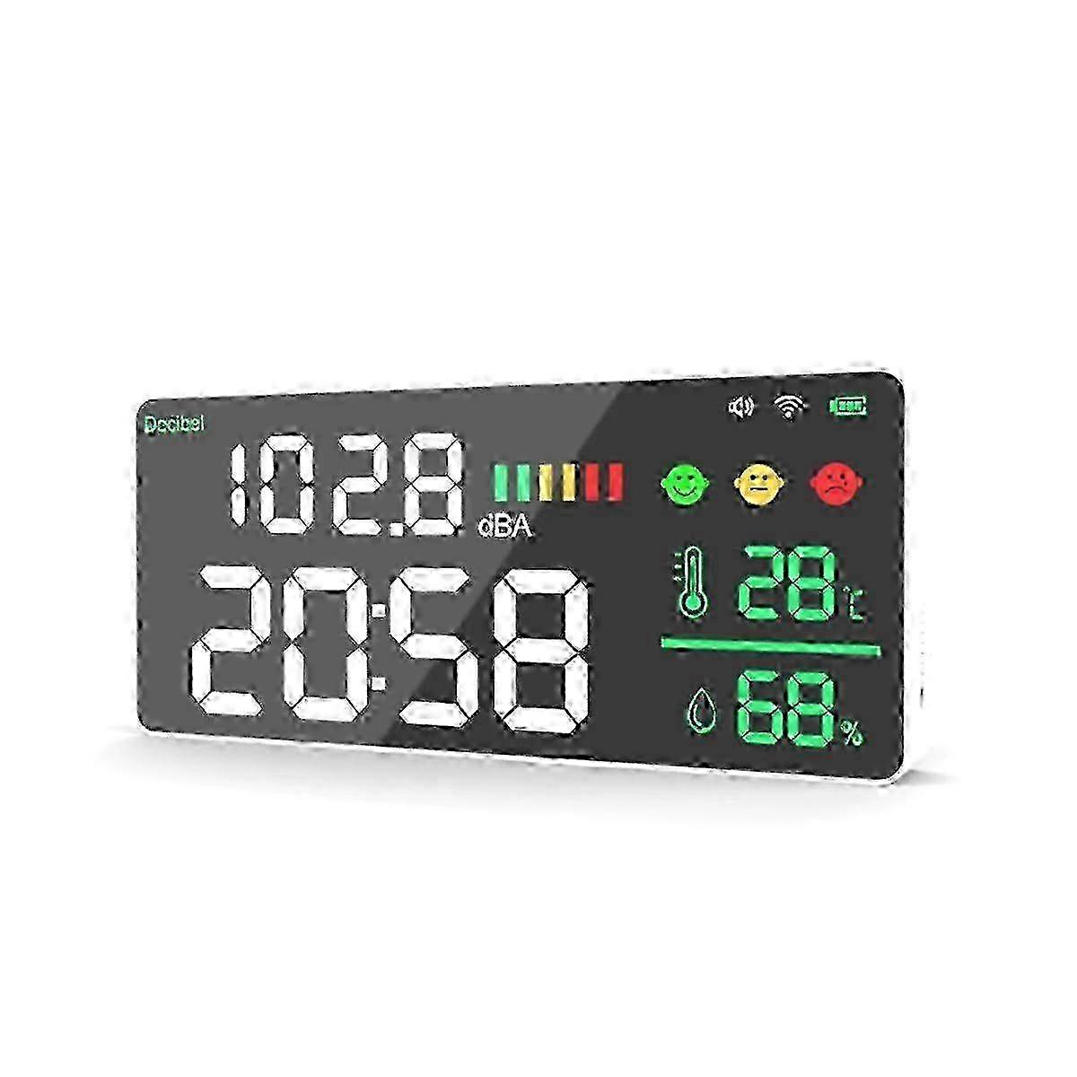 Tuya Wifi Digital Decibel Sound Meter Smart Noise Tester Temperature And Humidity Monitor Led Scree