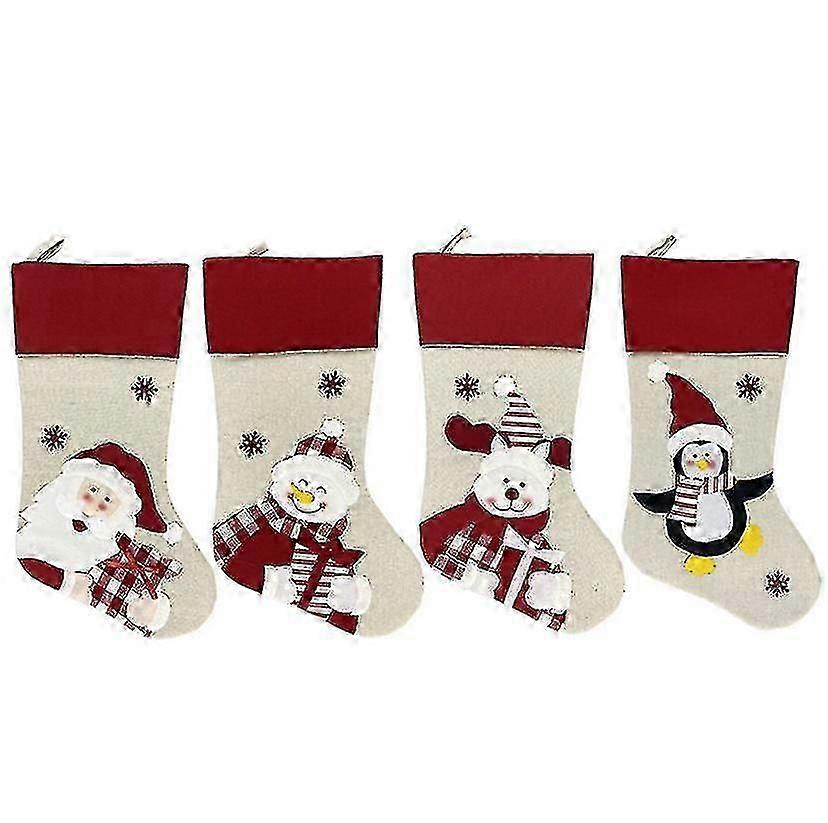 Santa Claus Stocking Set Of 4, Santa Claus Boot For Filling 48 X 22cm