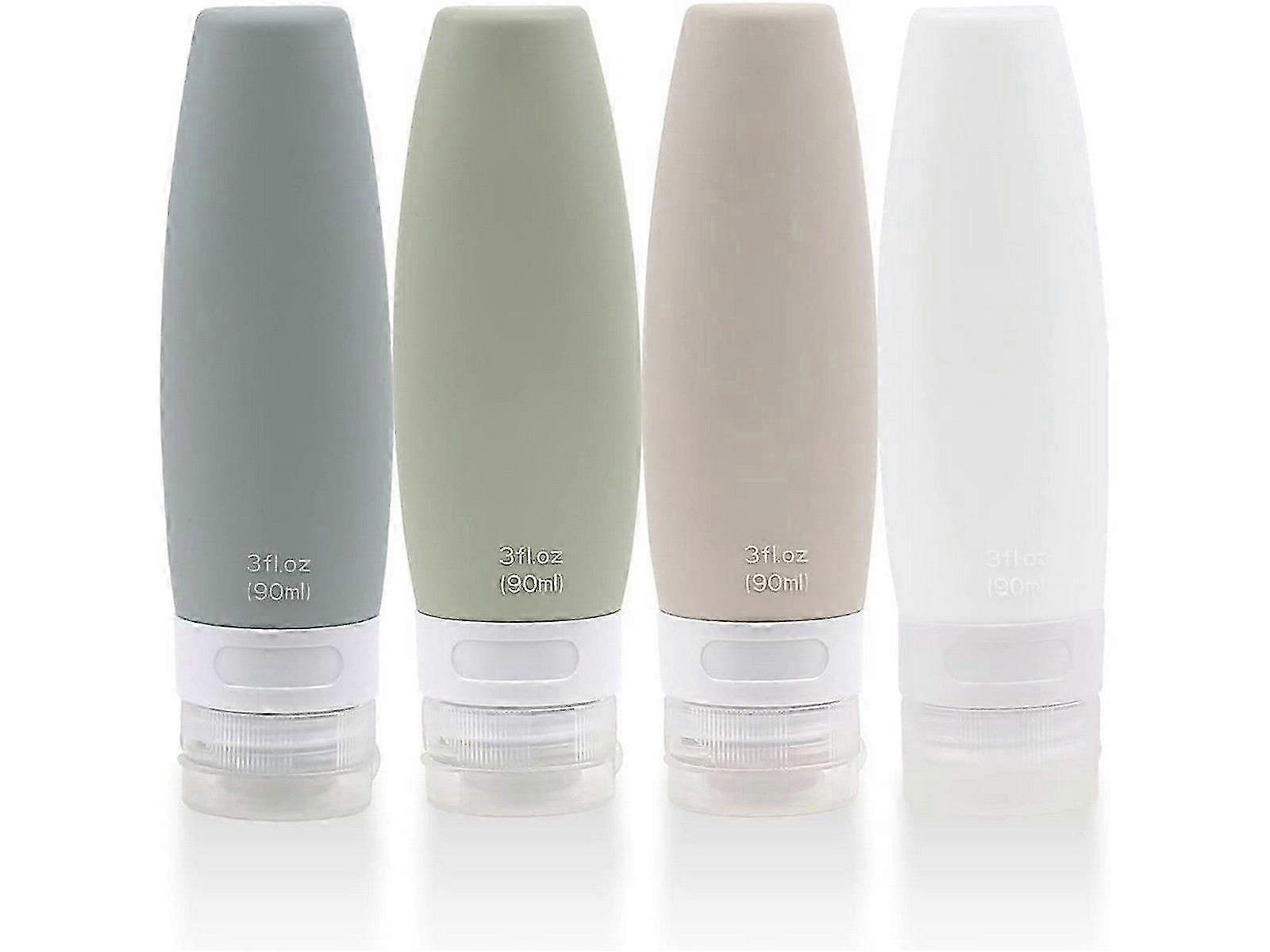 4pcs Silicone Travel Empty Cosmetic Container Bottle Refillable Toiletry Container