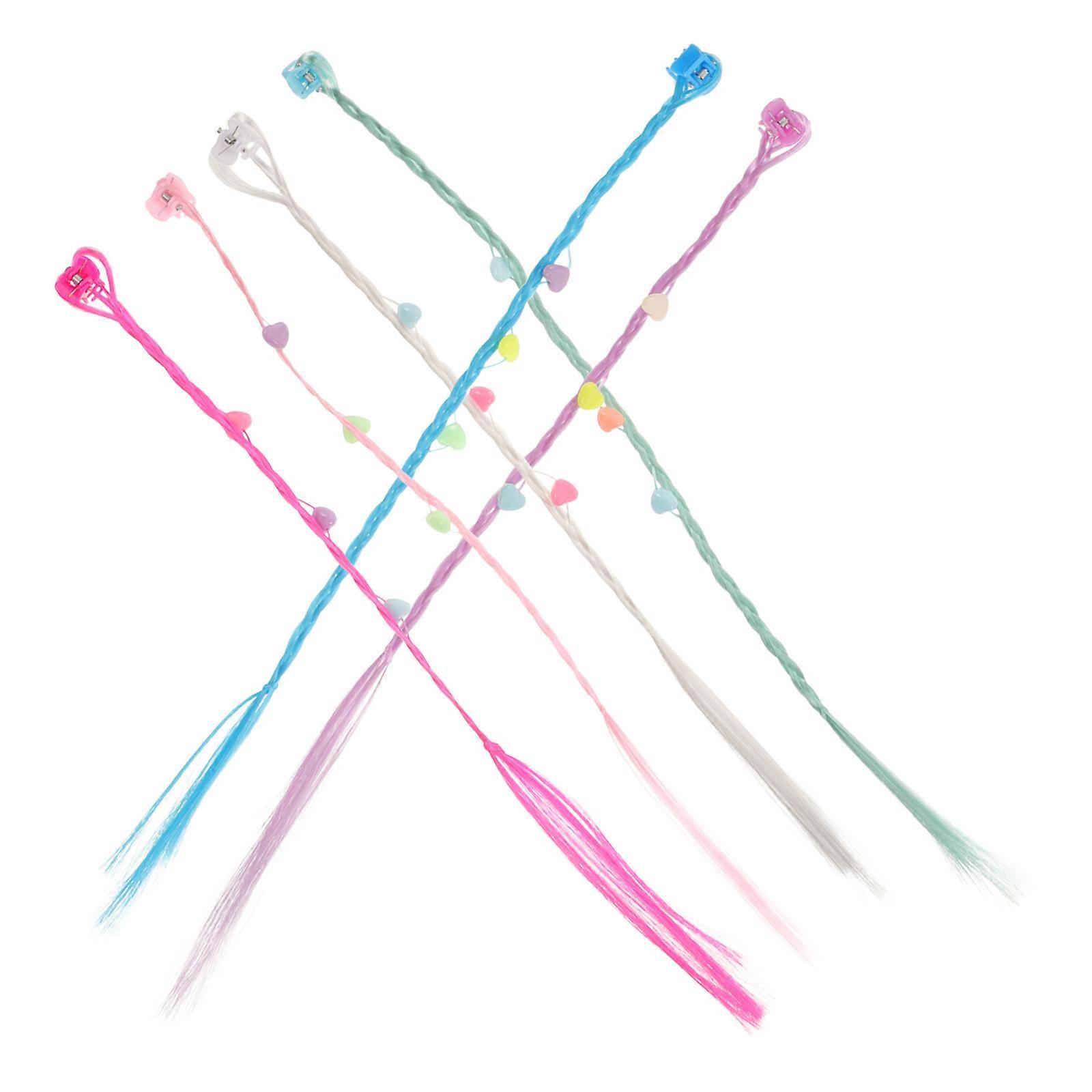 Clip in Braids Braided Hair Extensions for Decoration 12Pcs Set Kids