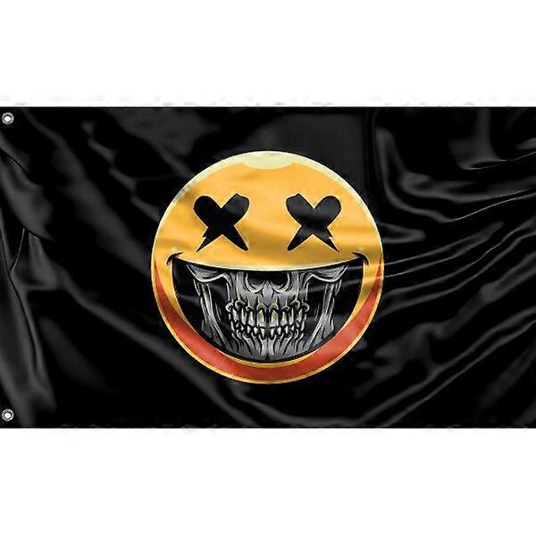 Skull Grin Emoticon Flag FG1635