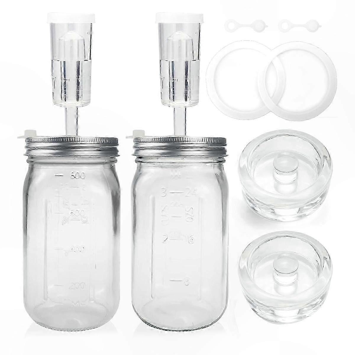 Fermentation Kit with Jars, Lids, Weights, and Airlocks for Home Brewing