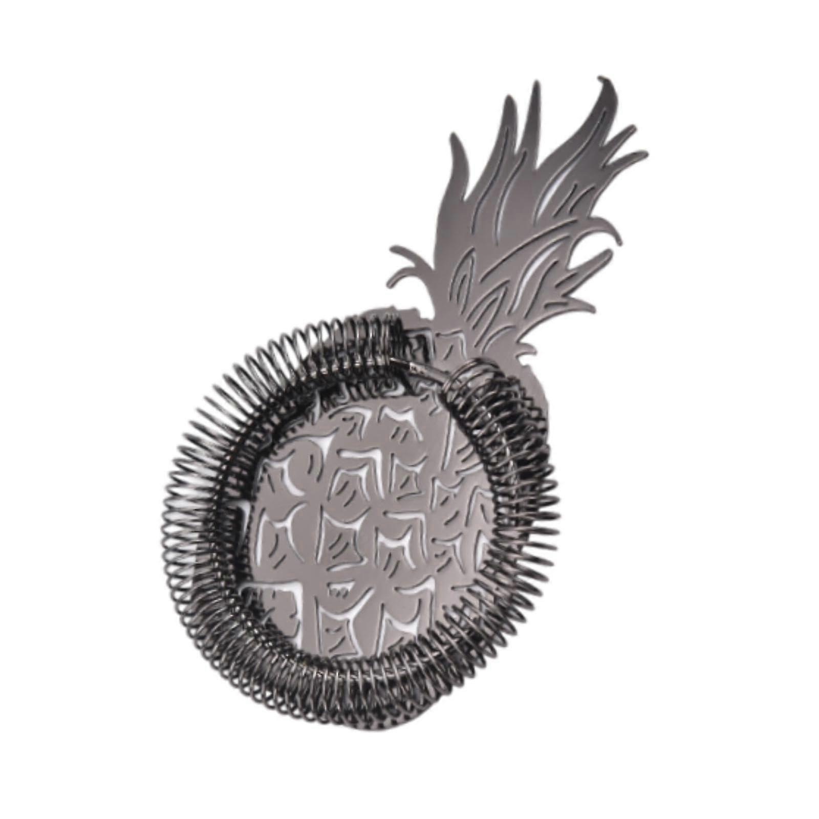 Cocktail Strainer Pineapple Shape Ice Filter For Restaurant Black Bartender Tool