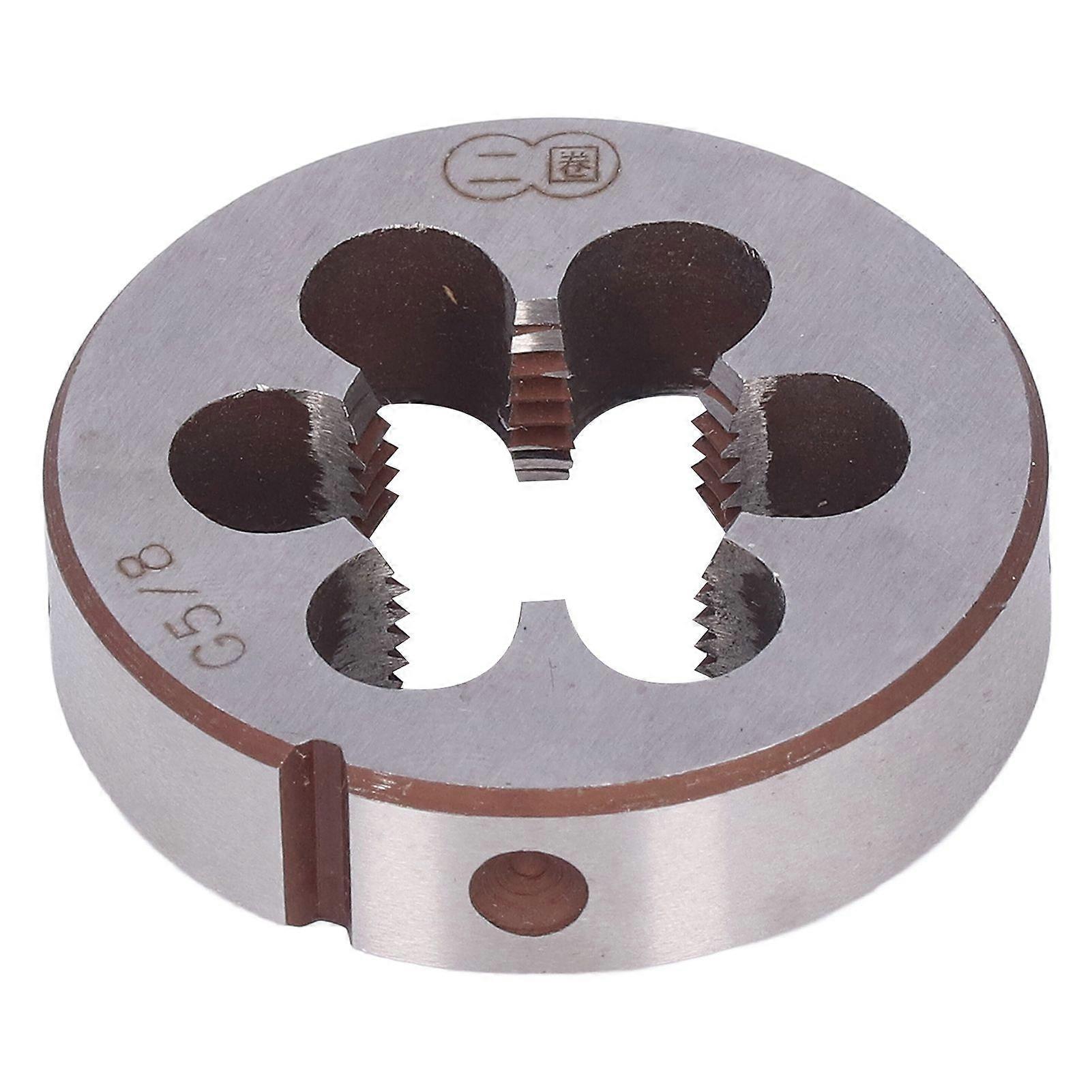G5/8in Round Threading Die Alloy Steel Cylindrical Pipe Thread Repair Tool with 6 Chip Holes