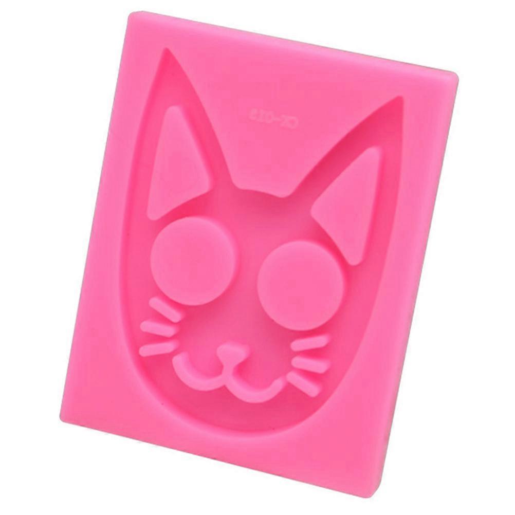 Animal Head Mold for DIY Crafts Pink Silicone Cat Keychain Reusable