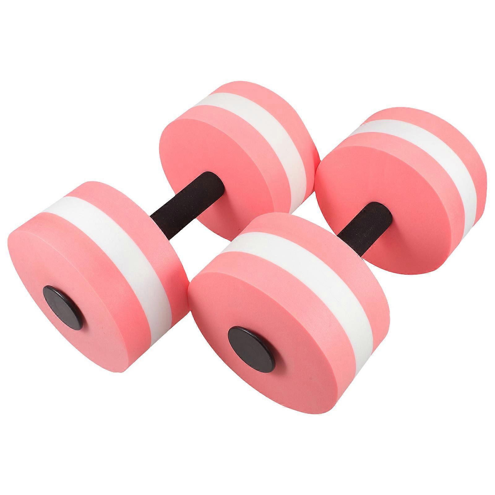 2Pcs Pink Foam Float Dumbbells for Aquatic Exercise Fitness Equipment