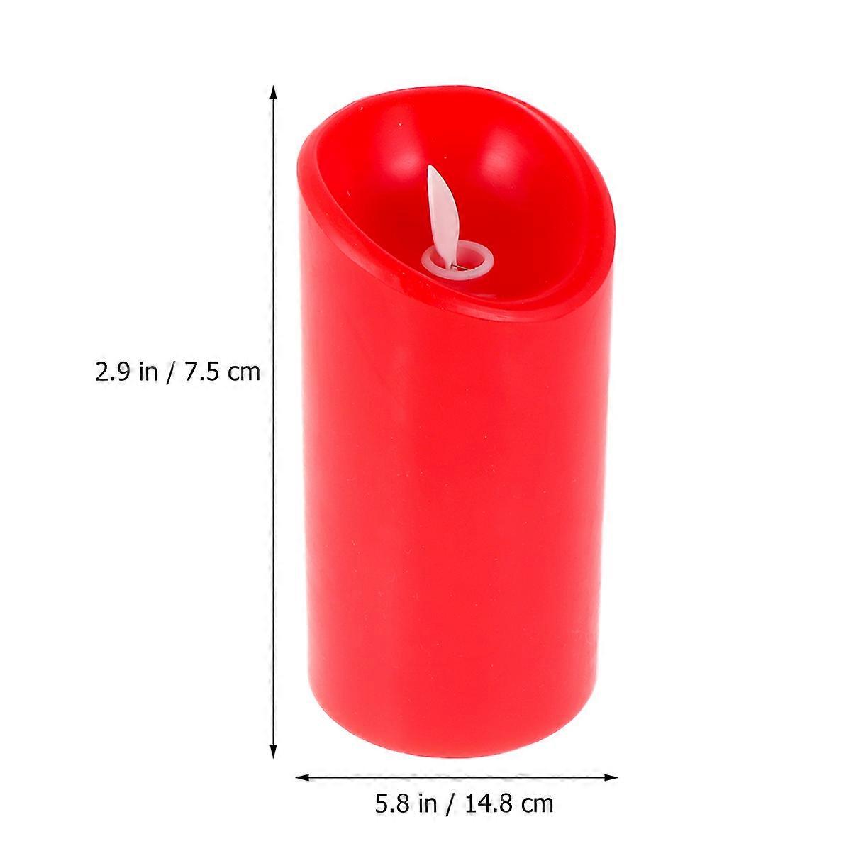 Flameless Candle Light Simulation LED Candle for Decoration Red