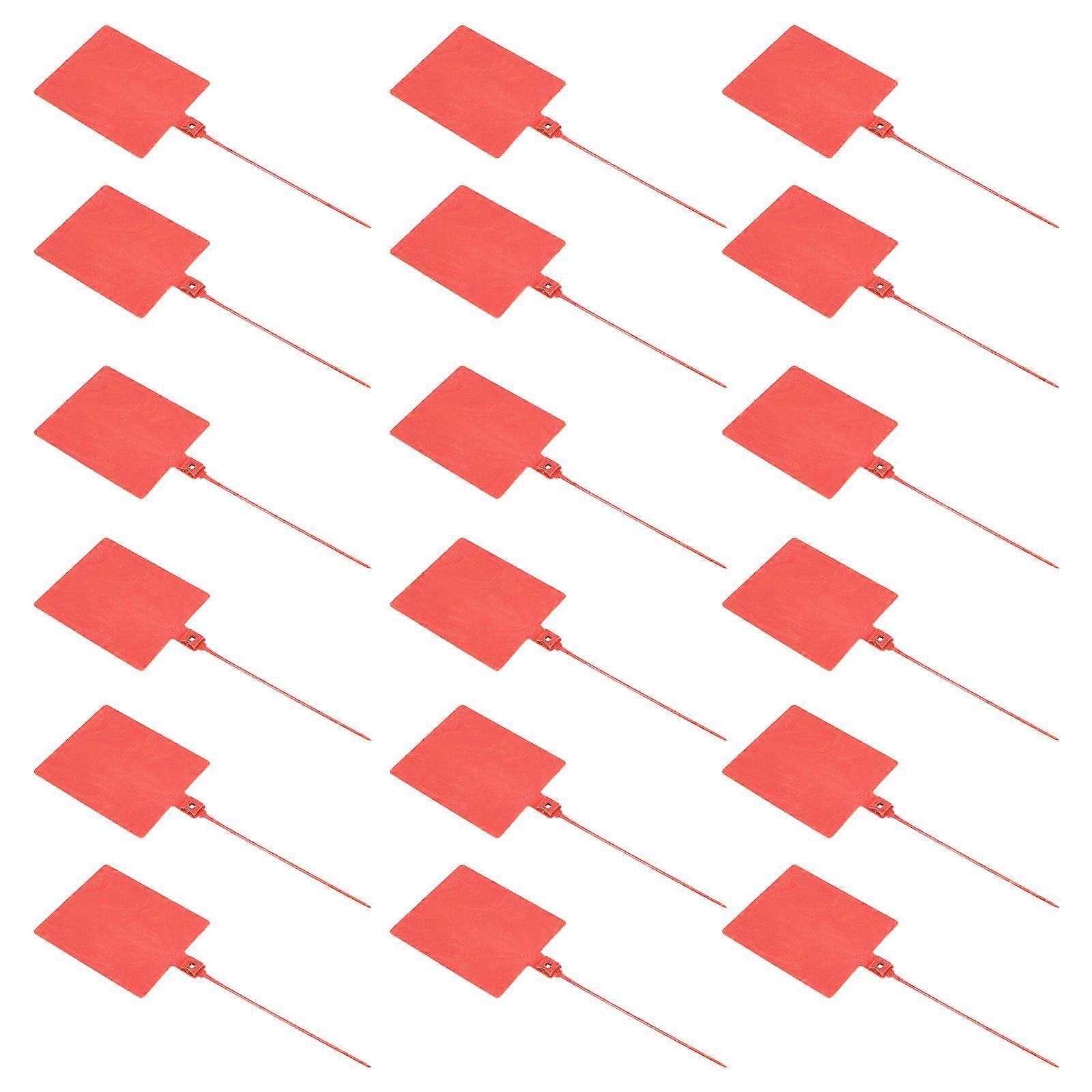 Plastic Labels For Cables 100 Pcs Identification Tags Designed For General Users In Red With Locking Mechanism