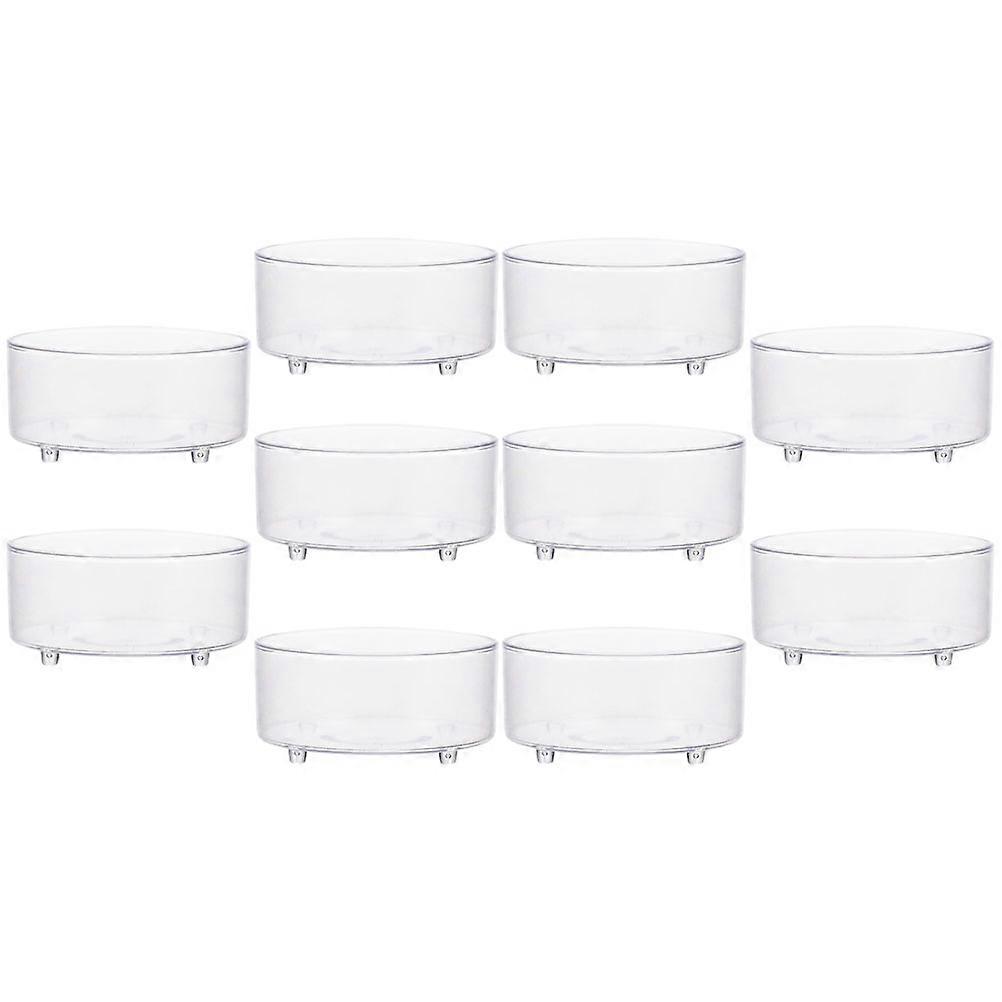 Acrylic Reptile Bowl Transparent Food Basin for 30Pcs Reptile Feeding