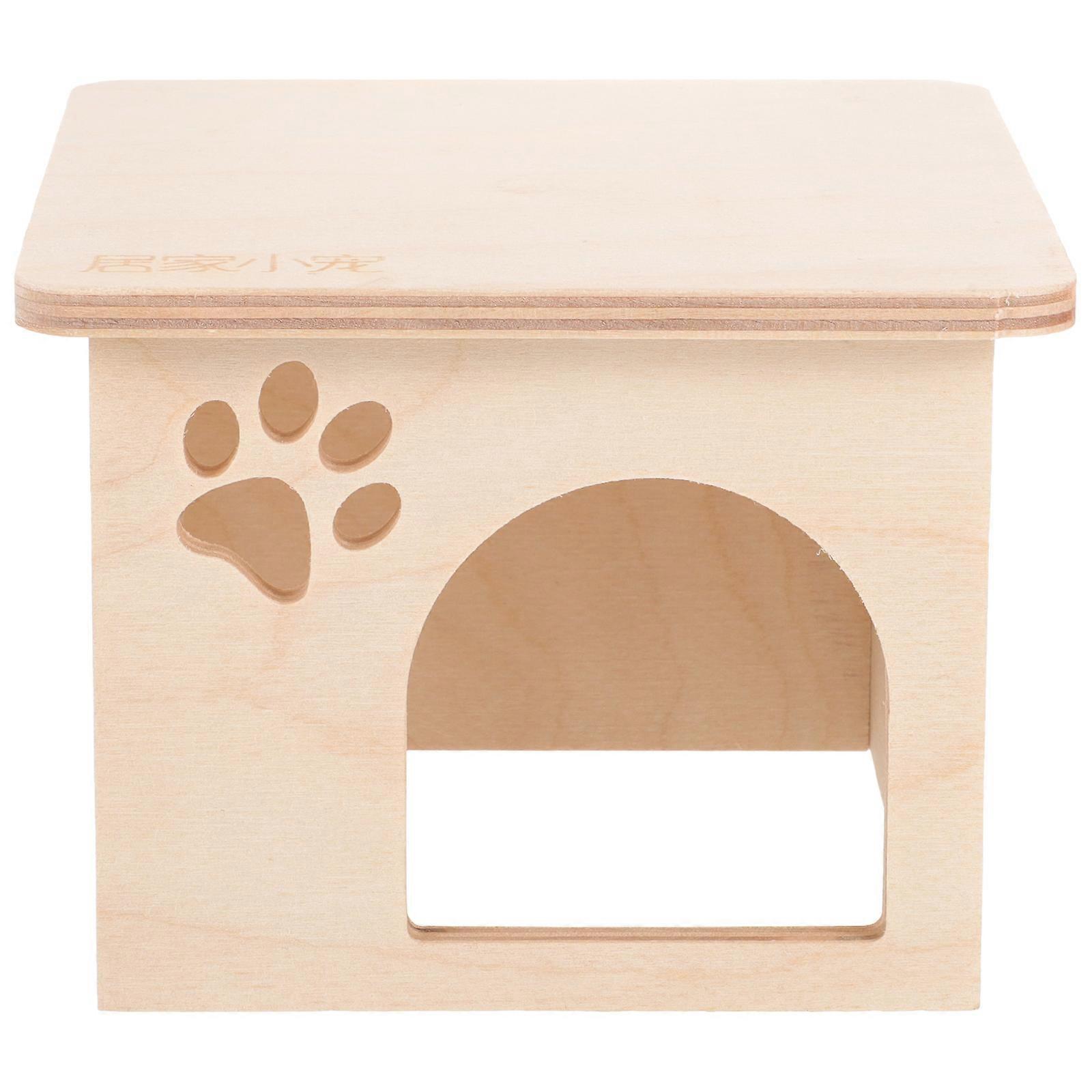 Hamsters House Cage Accessories Ideal for Pet Nesting with Durable Beige Wood Material 1Pack