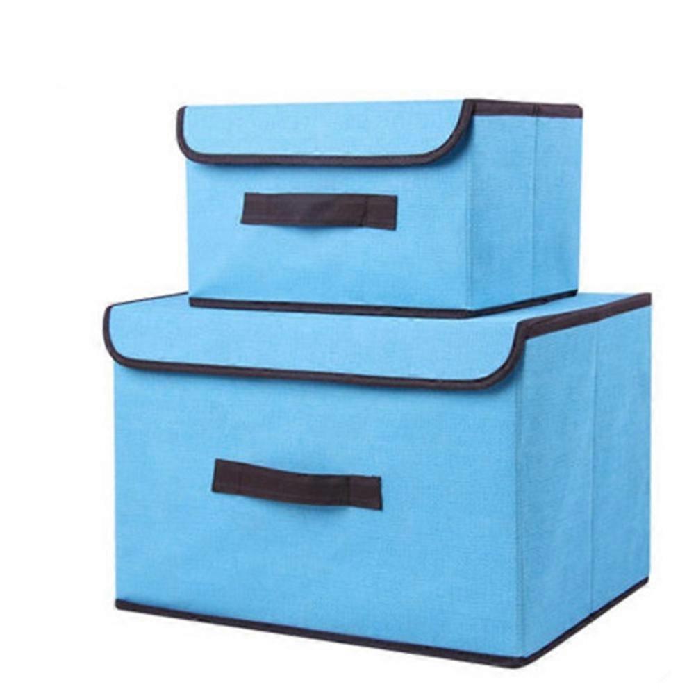 Clothes Storage Box Foldable Bin for Garment Storage 1 Piece Blue