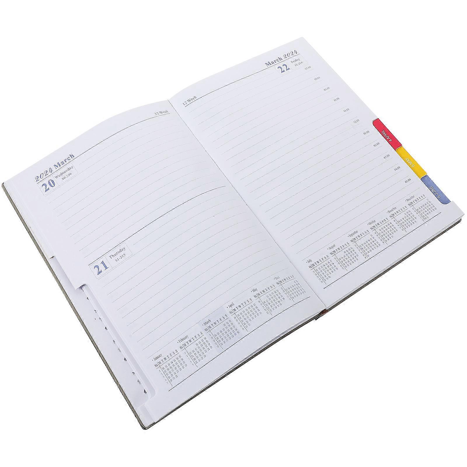 Planner English Academic Weekly Planner Notebook for Writing 5Pcs Black