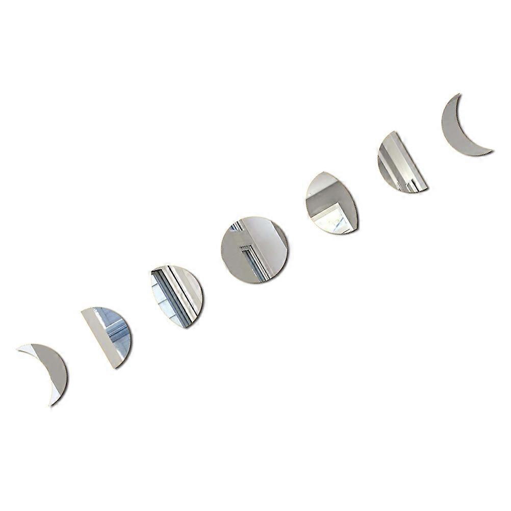 Silver Moon Acrylic Mirror Wall Decoration for Decor 2Sets Moon Phase