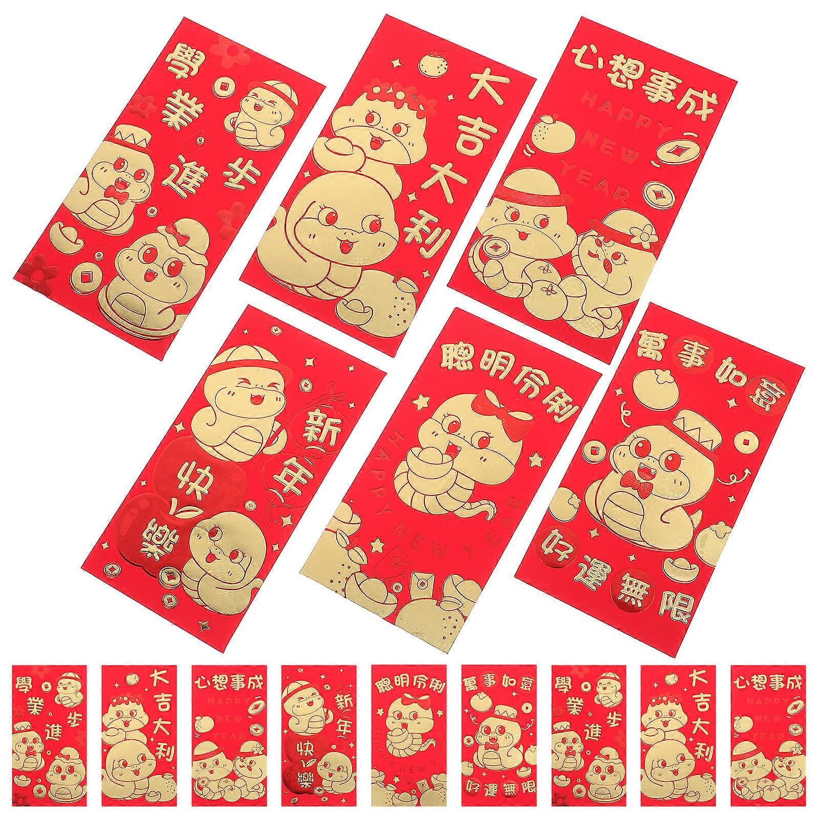 Chinese New Year Red Envelopes Traditional Paper Envelopes for Storage 96Pcs