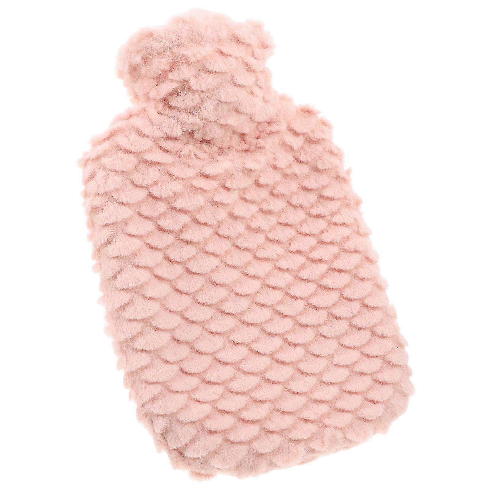 Soft Cover Hot Water Bottle Faux Plush for Warmth 5Pcs Set