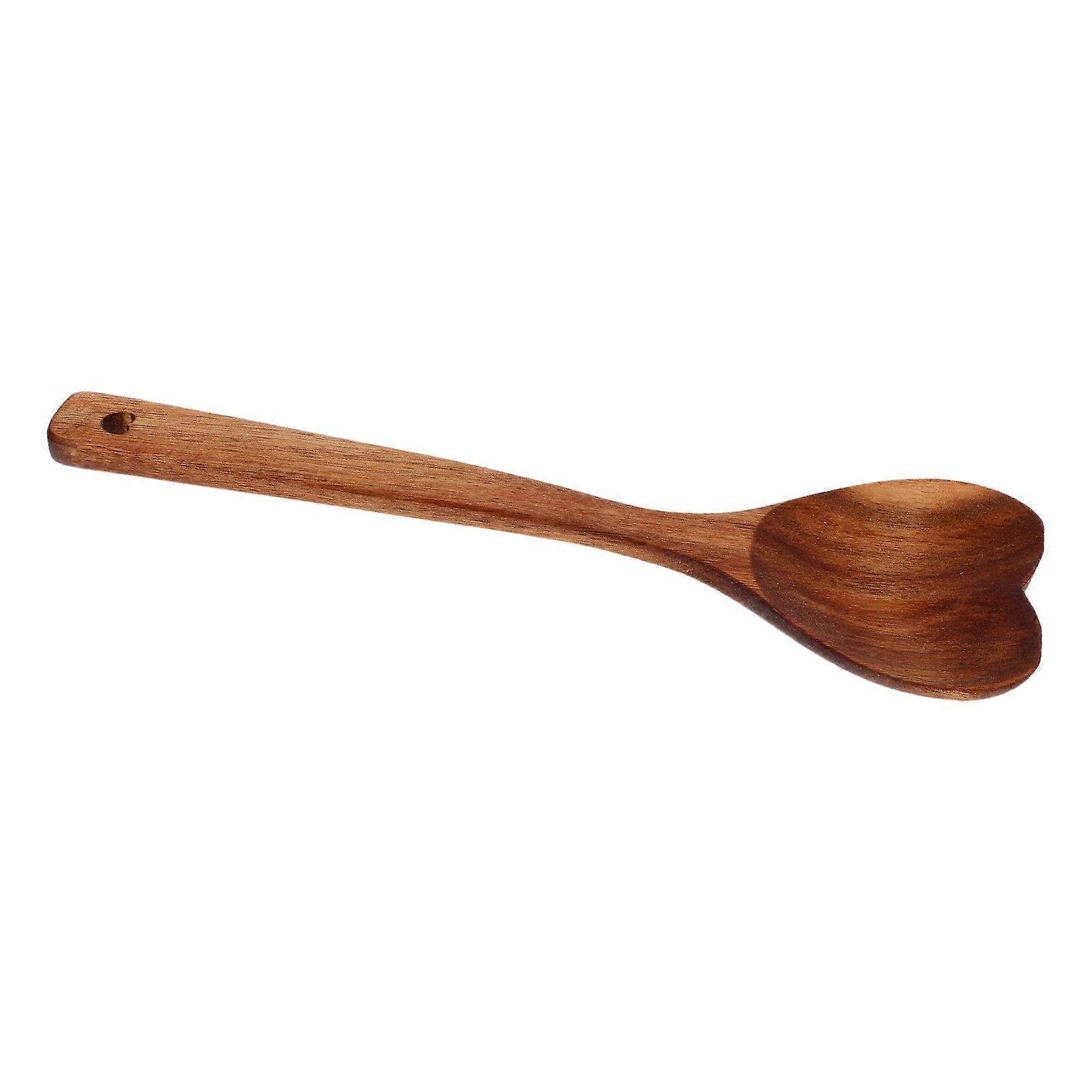 Heart Shaped Kitchenware 2Pcs Wood Serving Spoon Multi-Function Utensil Perfect For Family And Friends Dining Experience