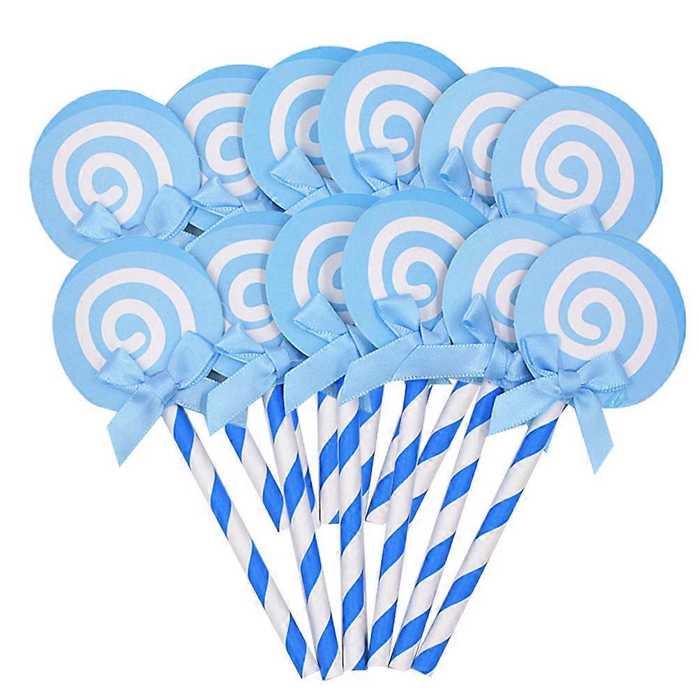 Creative Lollipop Cake Toppers for Dessert Table Decoration 72Pcs