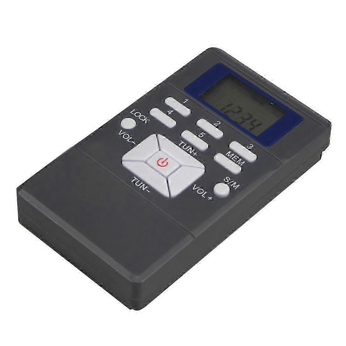 2025 (New) Portable Mini Frequency Modulation Digital LCD Display Radio Receiver with Earphone Jack & Lanyard