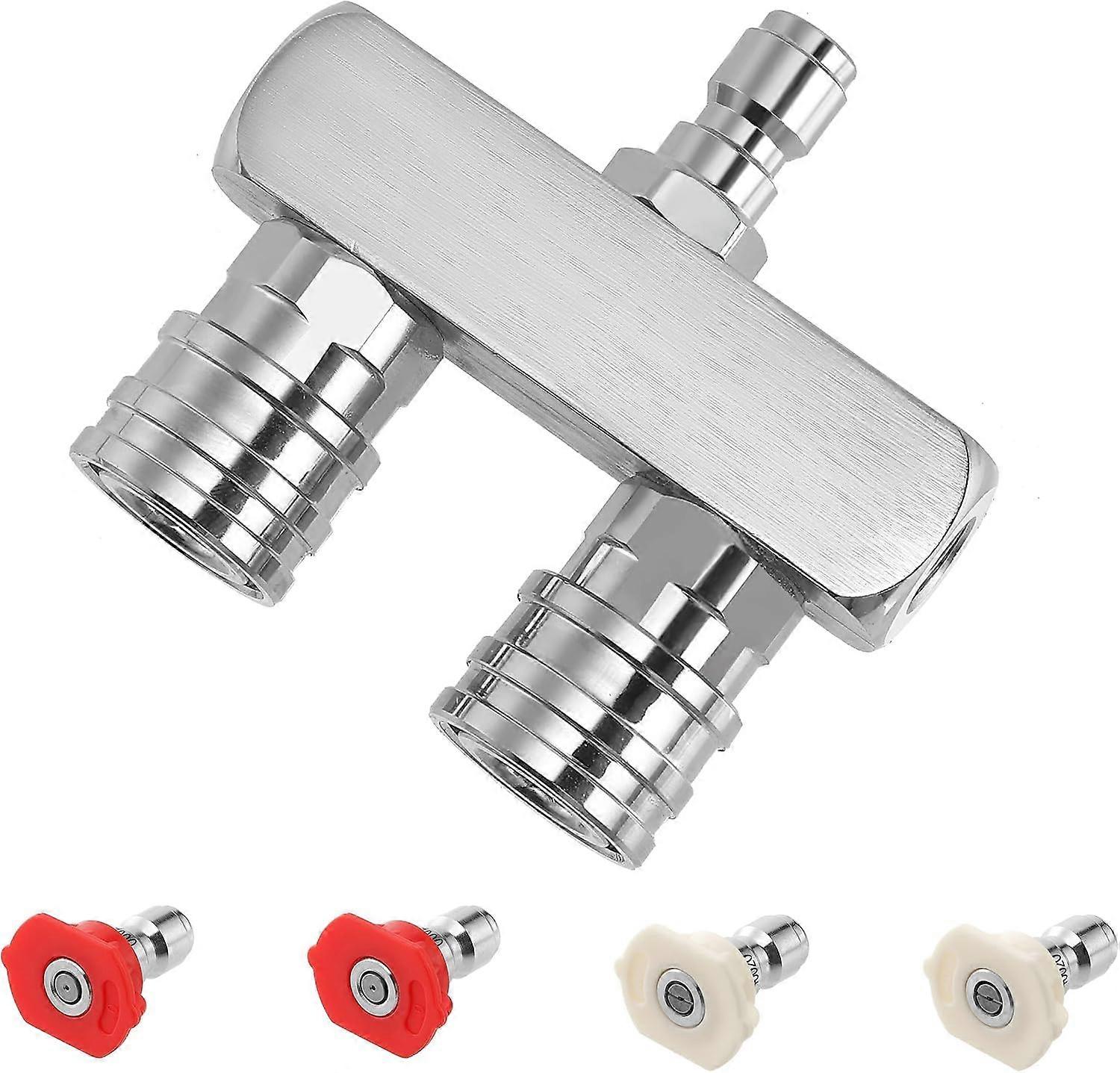 Pressure Washer Tips 2In1 Nozzle Tip 4Piece Spray Nozzles 0 Degree Red 40 Degree White 1/4 Inch Quick Connect 5000 PSI