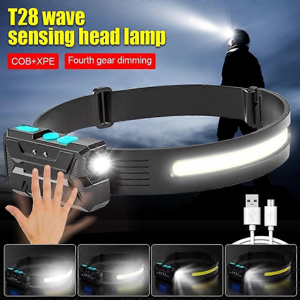 VASTFIRE Powerful Sensor Headlamp COB LED Flashlight USB Rechargeable Head Torch for Camping Hiking