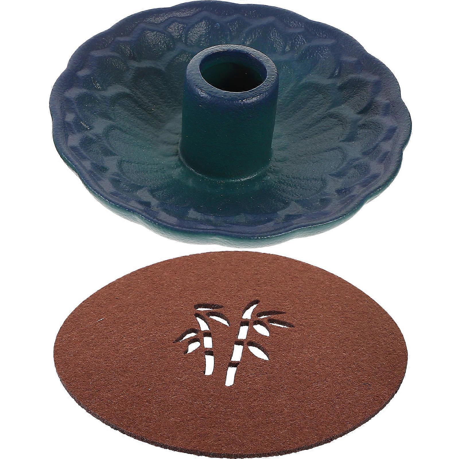Sage Holder for Burning Incense Stick Holder Tabletop Setting Modern Design Blue 12.00X12.00X4.50cm 1 Set