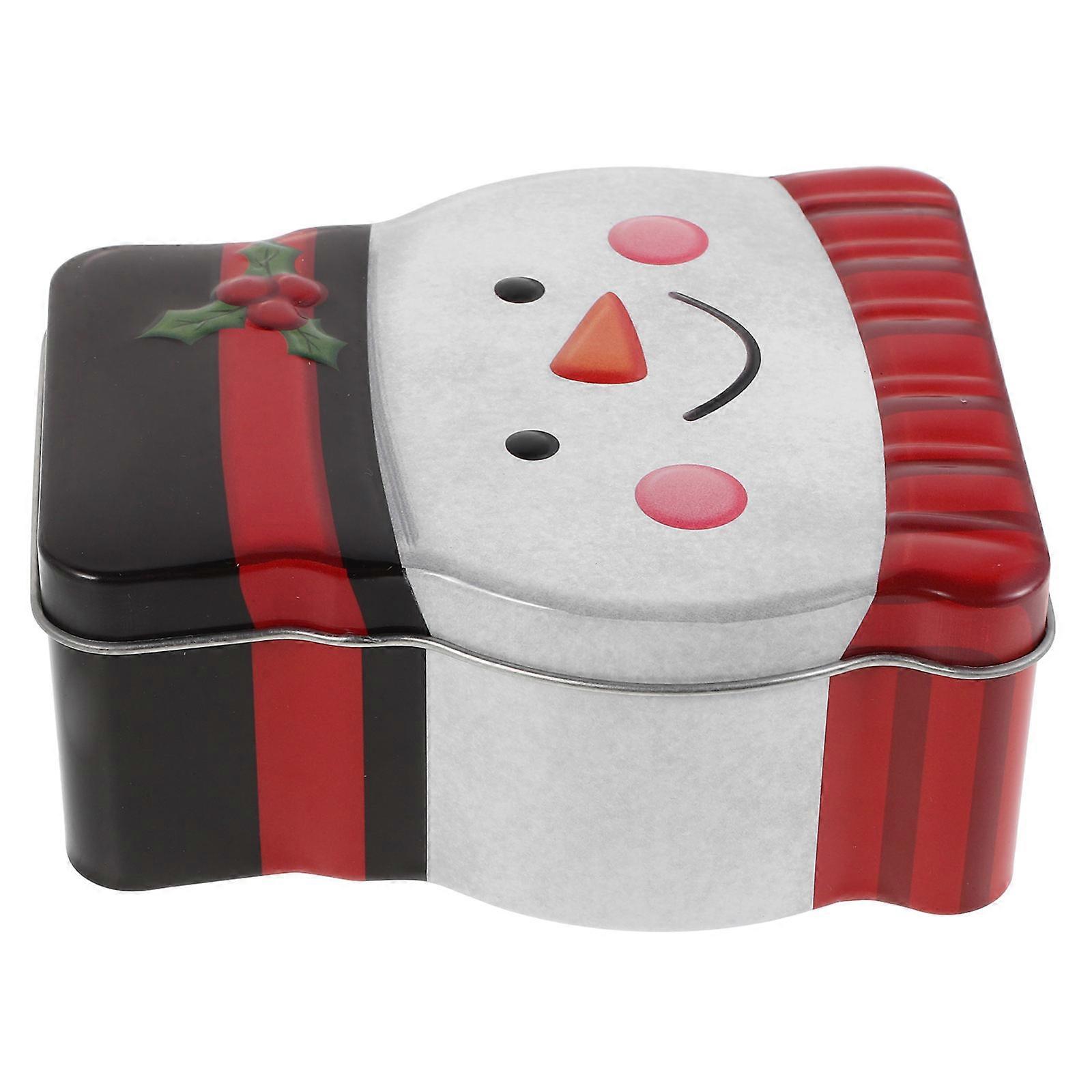 Cookie Storage Tins Christmas Tin Candy Box with Lid for 3Pcs