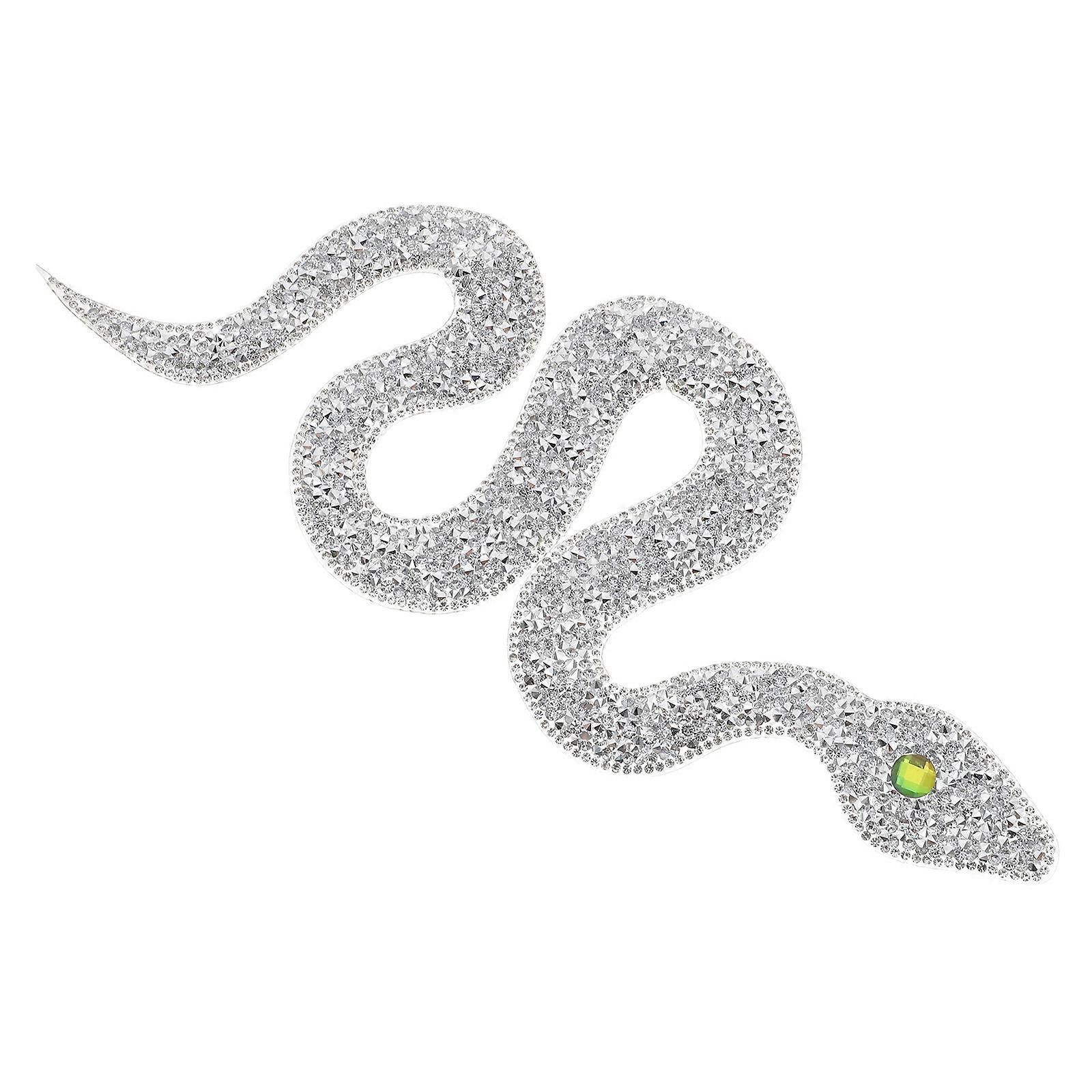 3Pcs Handmade Rhinestone Snake Fabric Patch For Fashion Designers DIY Projects Iron-On Application