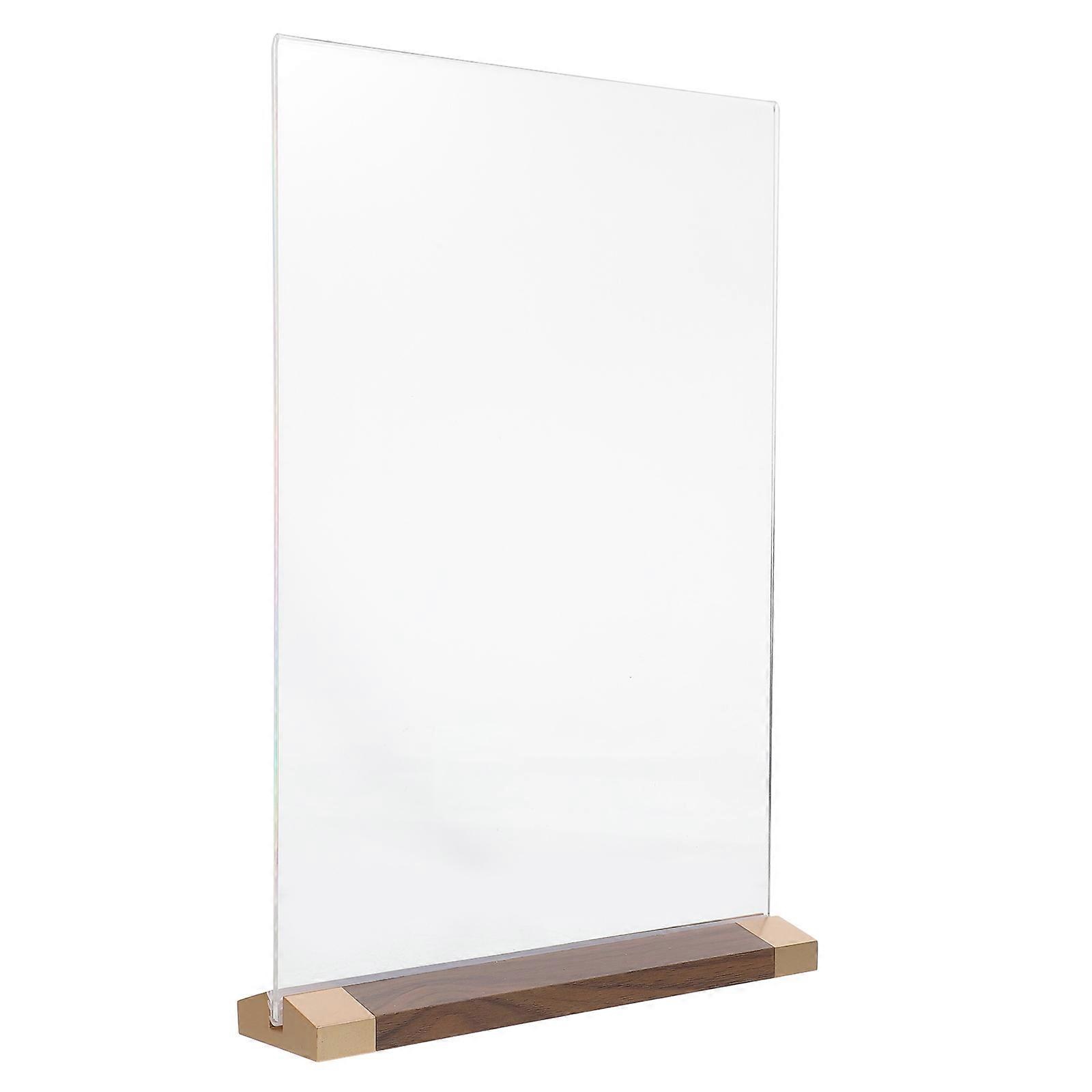 Hu Wood Clear Display Stand for Storage Use Acrylic Sign Holder