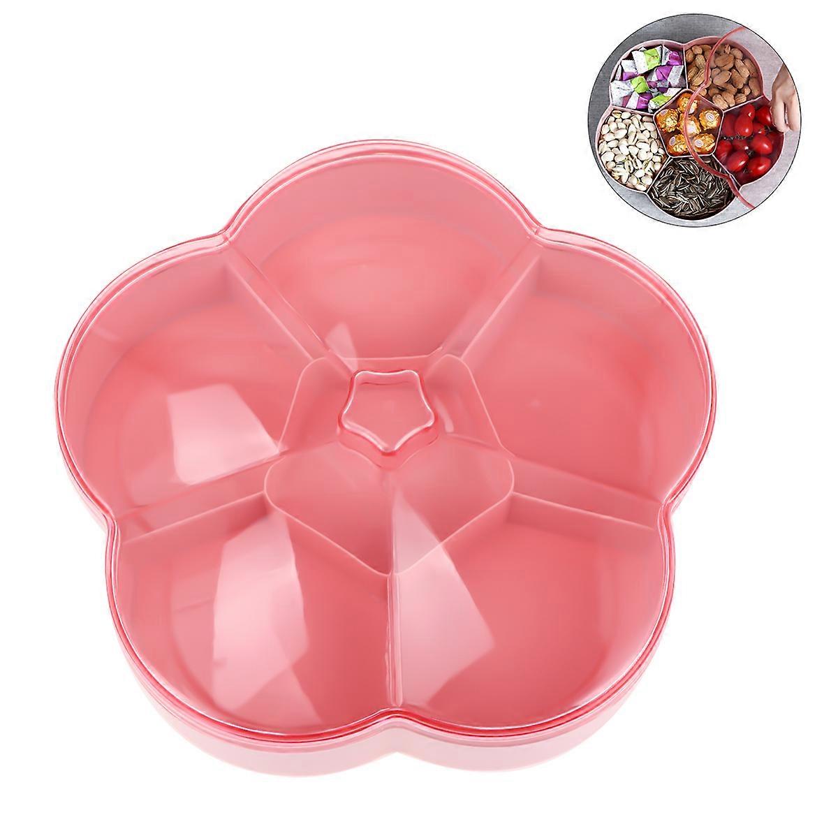 Candy Nut Serving Container Snack Serving Tray for Storing Things Pink Transparent Lid