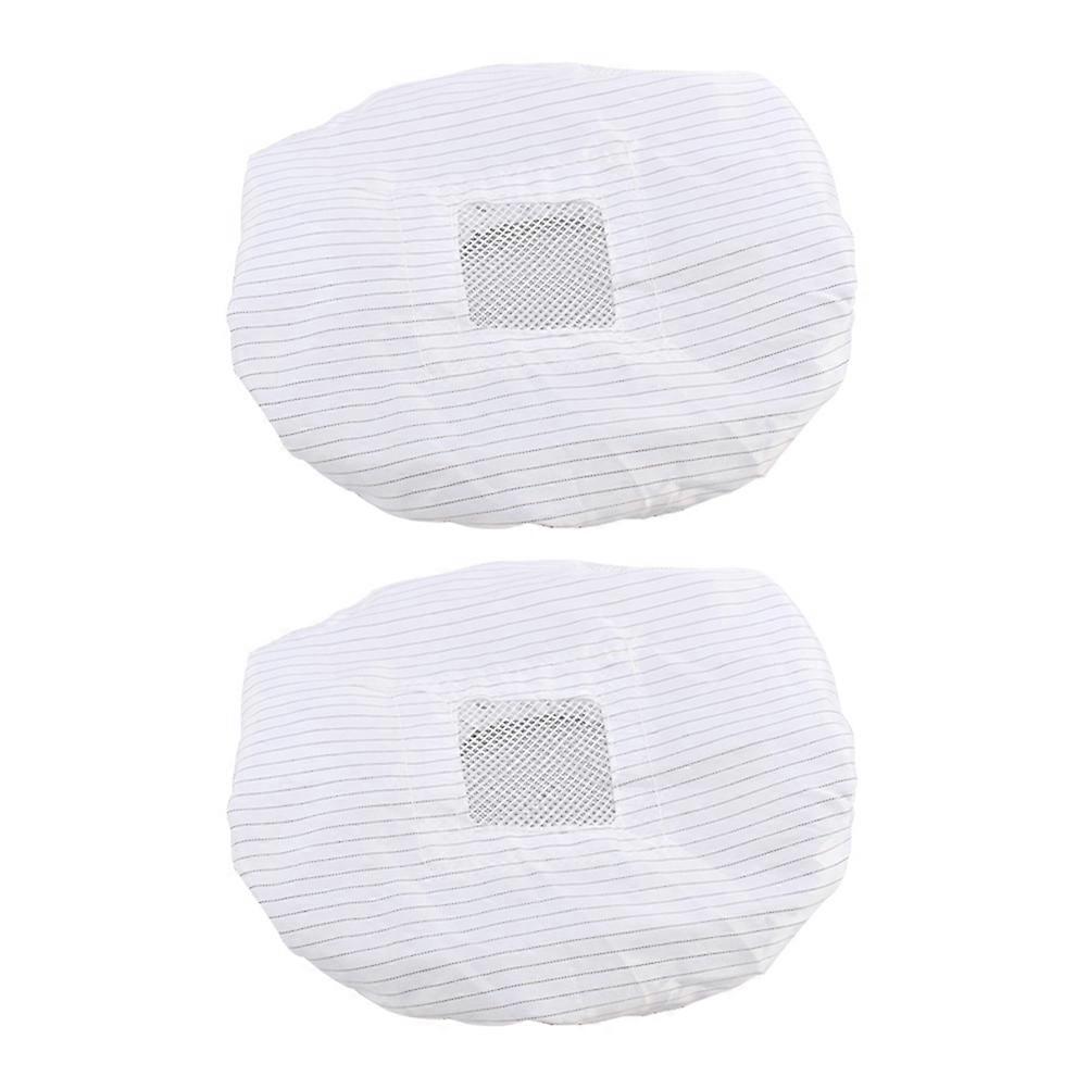 8 Pcs Round White Anti-Static Working Hat Lightweight Breathable Cap For Men Women Perfect For Electronics Factory Use