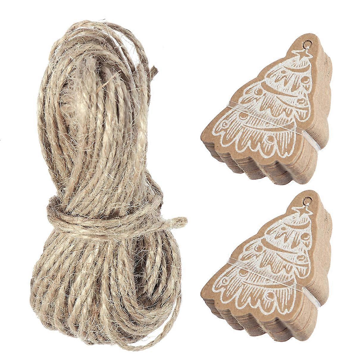 Tags with Strings Kraft Paper Hanging Tags for Decoration 150Pcs Christmas