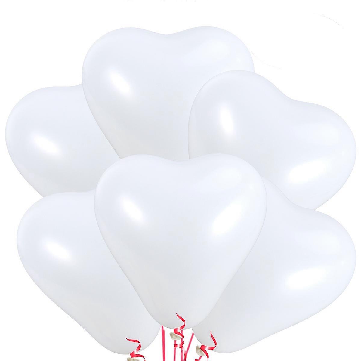 Heart Shape Balloon Decorative Balloon for Parties 40Pcs Latex White
