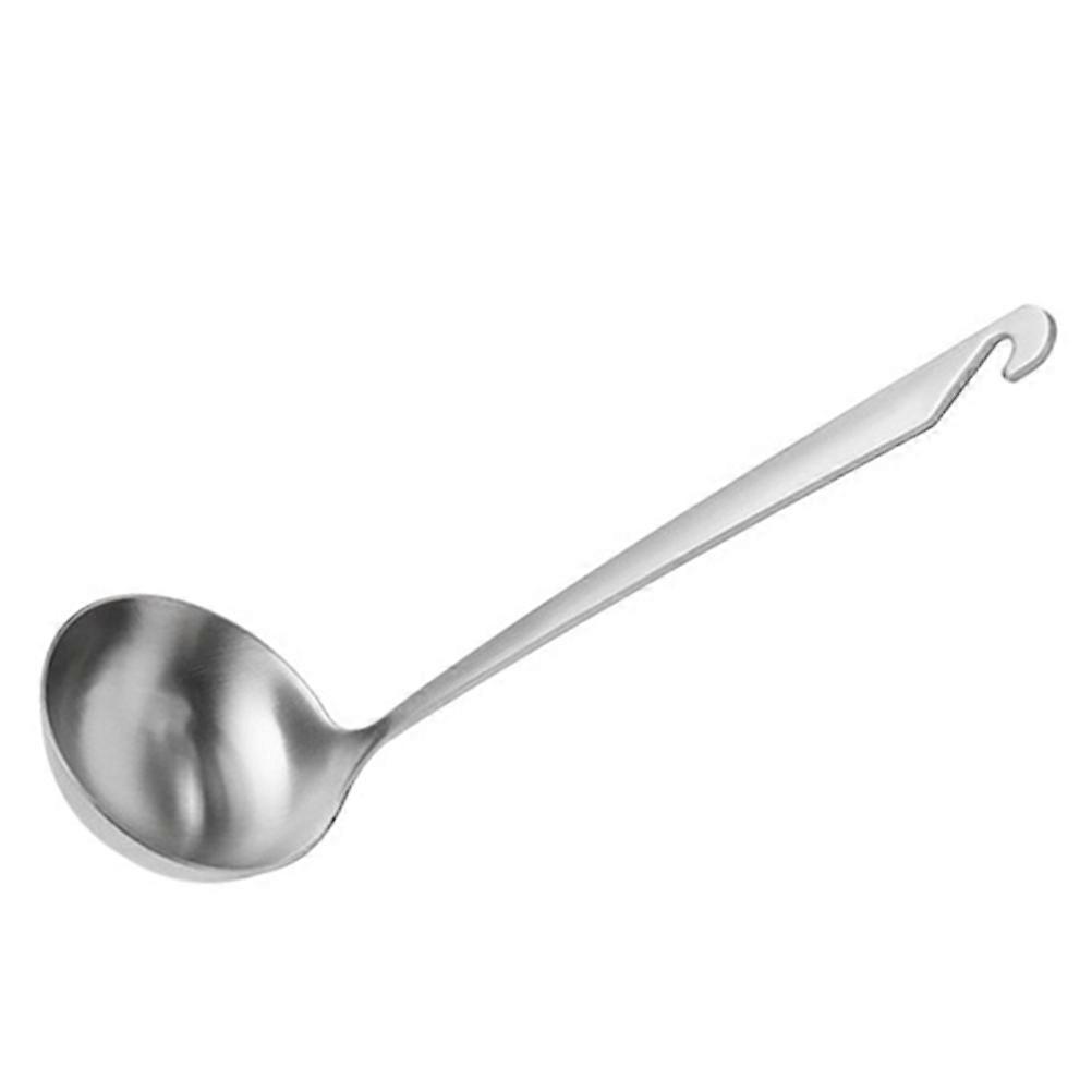 Stainless Steel Ladle Hot Pot Long Handle Deep Spoon Intimate Open Type Hook 1Set