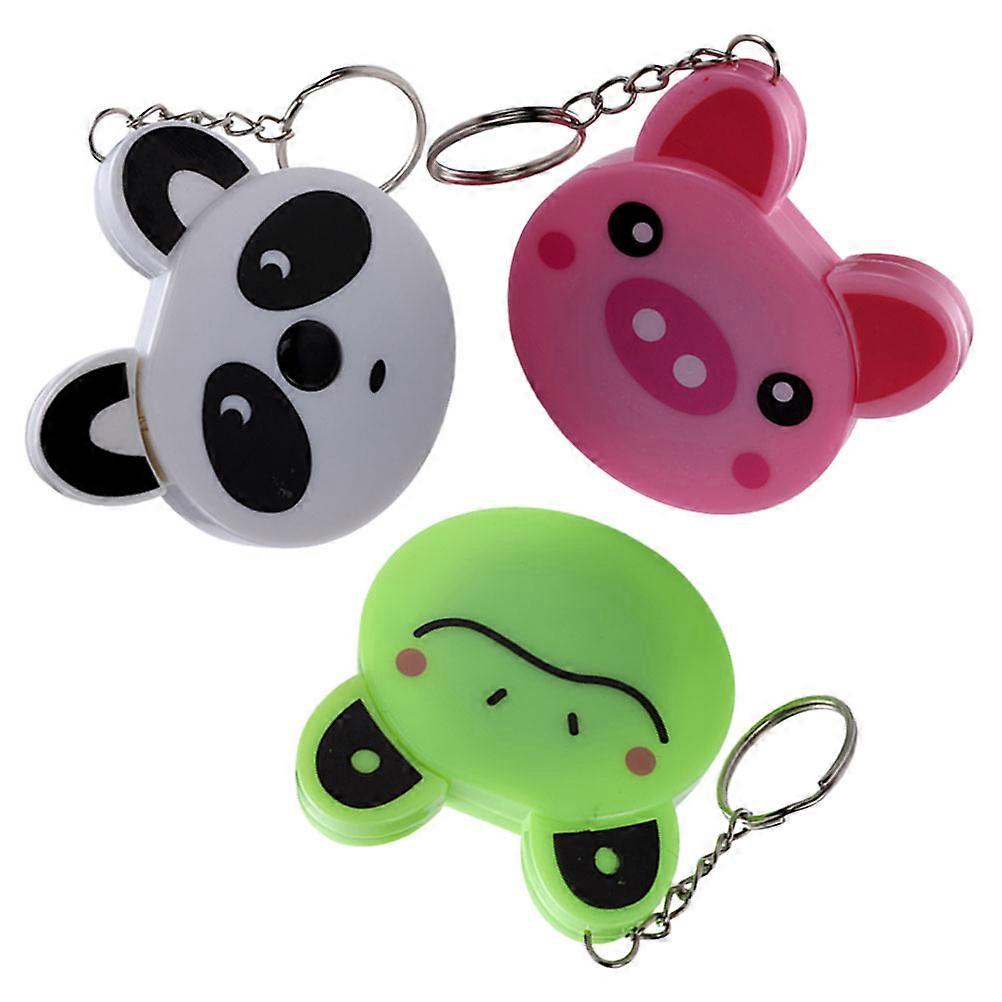 Retractable Animal Tape Measure Keychain Flexible Tape Measure for Measuring 3Pcs