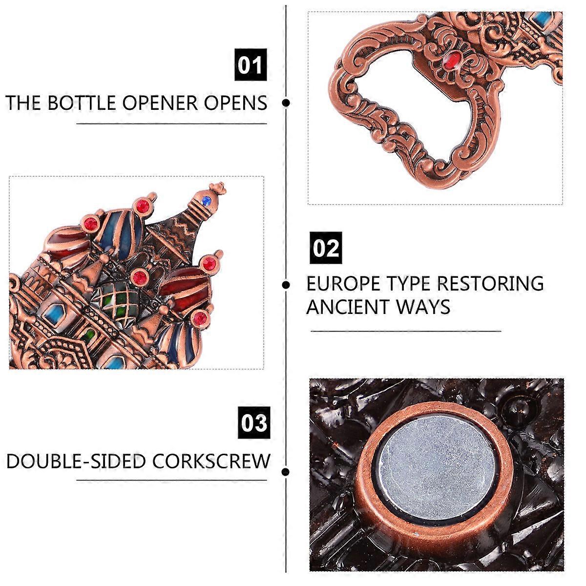 Retro Zinc Alloy Double-Sided Bottle Opener for Home Use