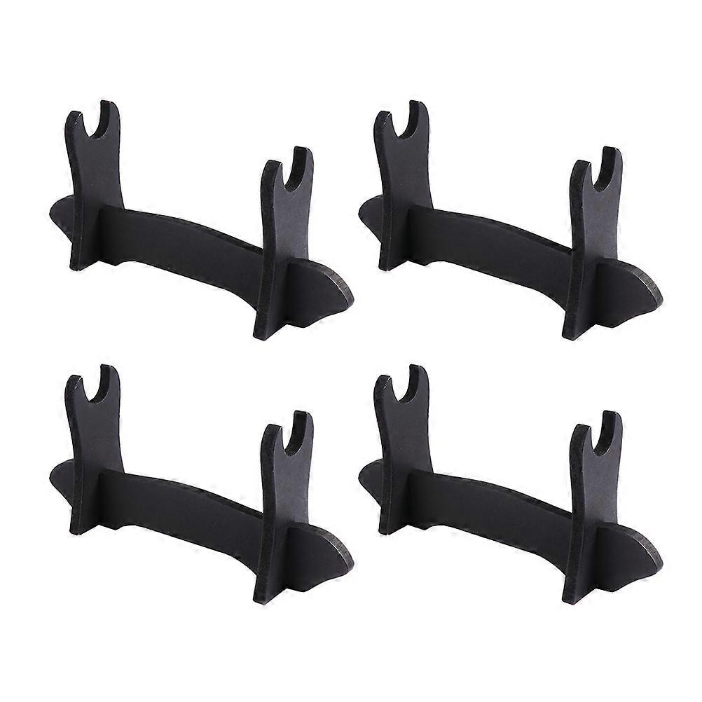Storage Holder Black Wooden Display Stand Rack with 4Pcs